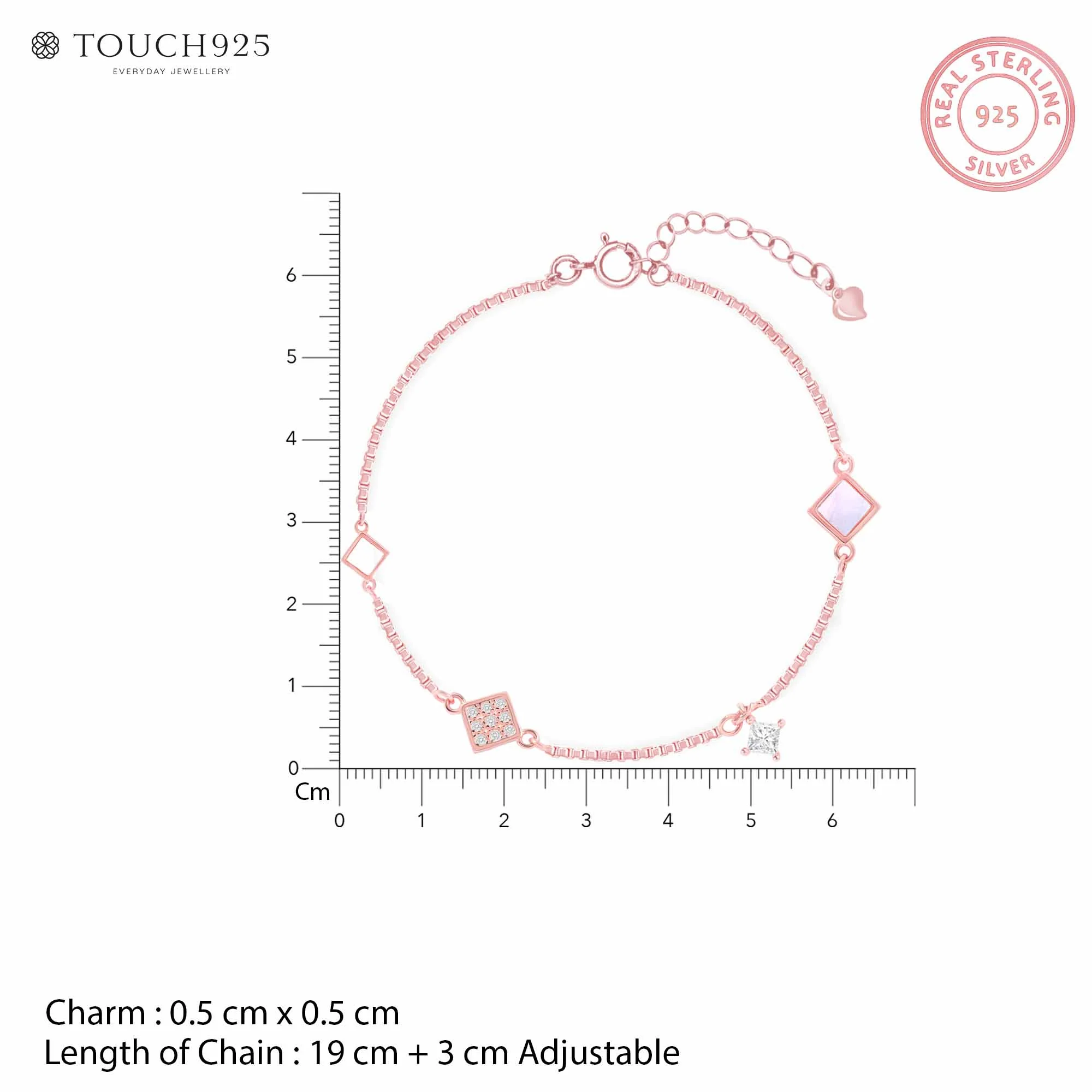 Rose Prism Silver Bracelet - Image 5