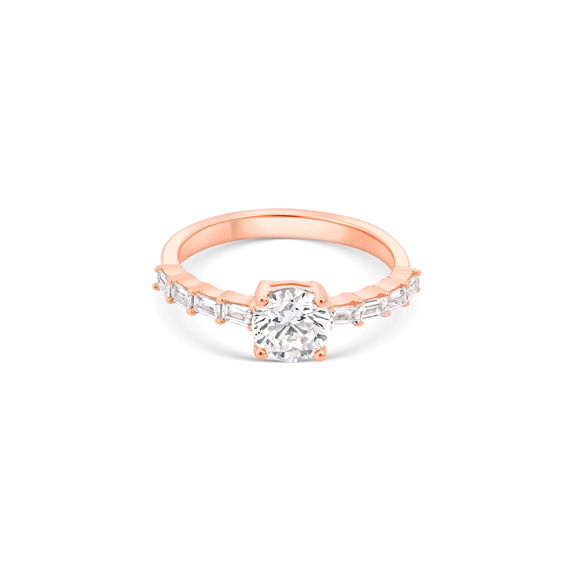 Round Baguette Accent Ring - Image 4