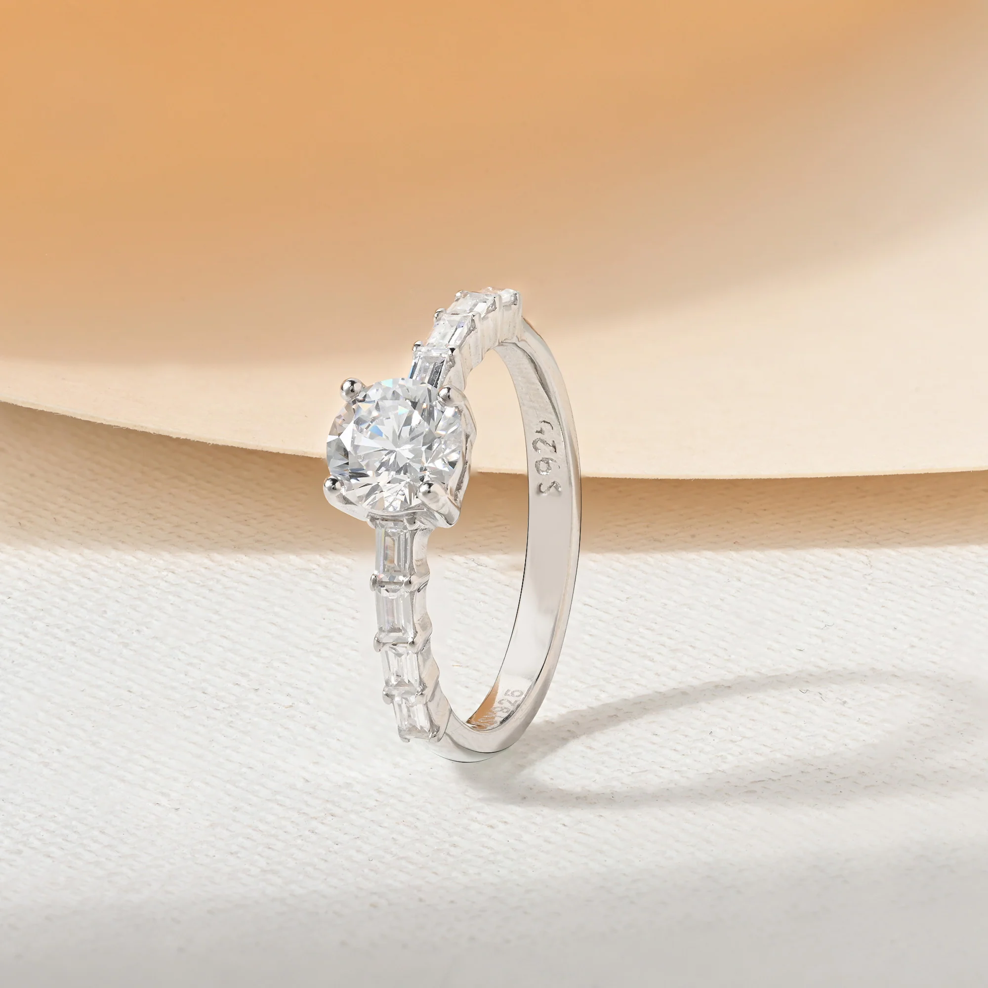 Round Baguette Accent Ring - Image 7