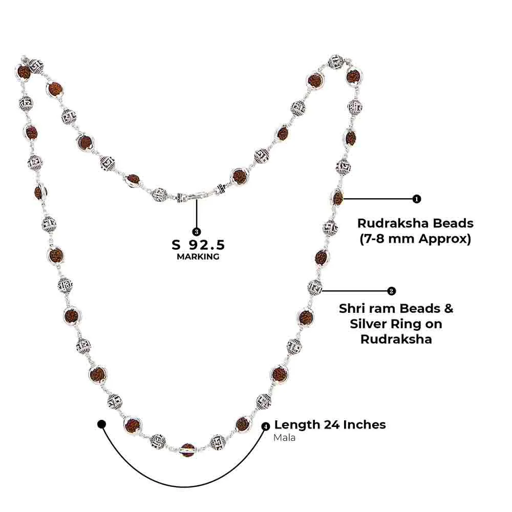 Sacred Rudraksha Silver Chain - Image 5