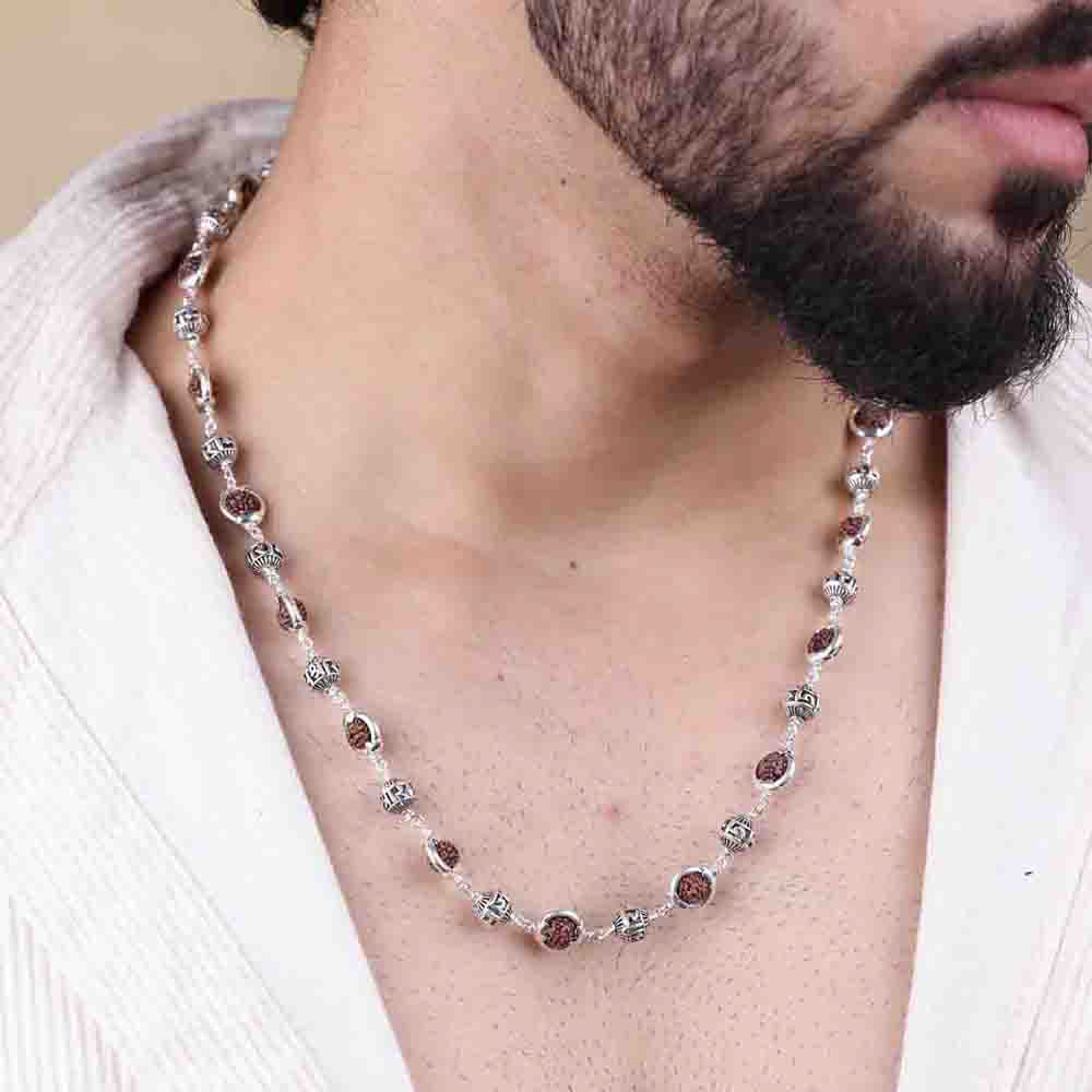 Sacred Rudraksha Silver Chain - Image 8