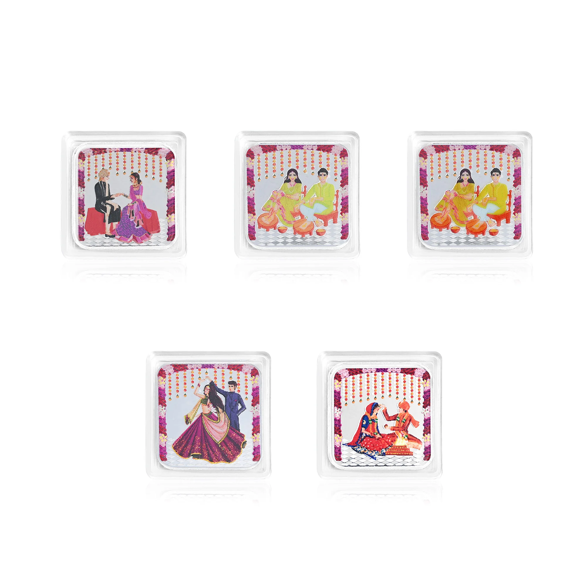 Satya Padi Wedding 999 Silver Coin Box (5 Coins) - Image 4