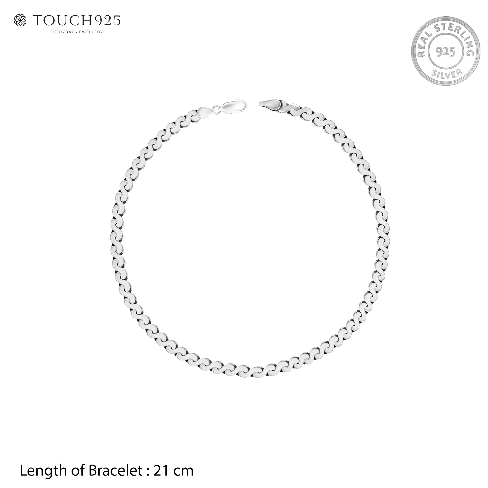 Sculpted Links Silver Bracelet - Image 5