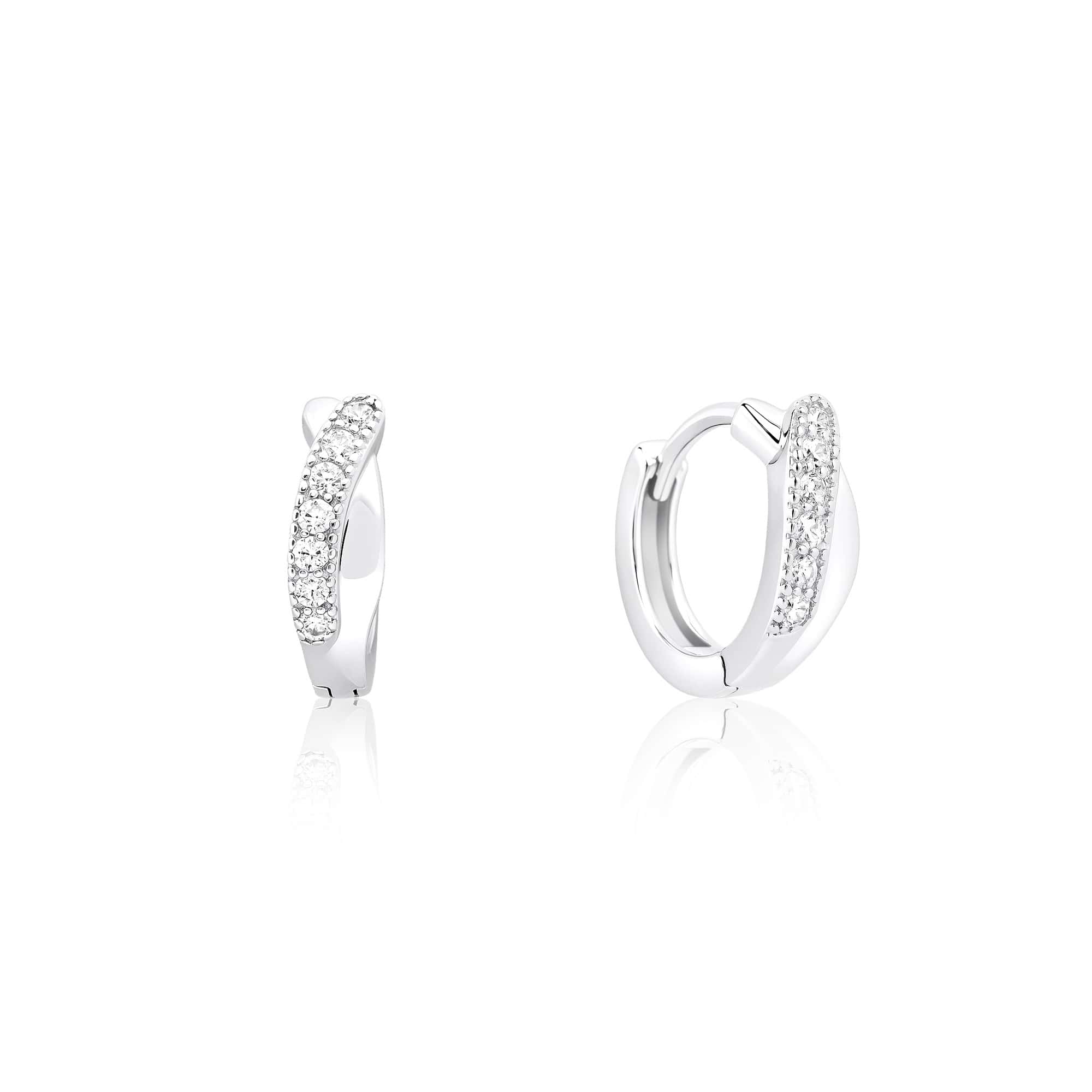 Sculpted Spark CZ Hoops - Image 2
