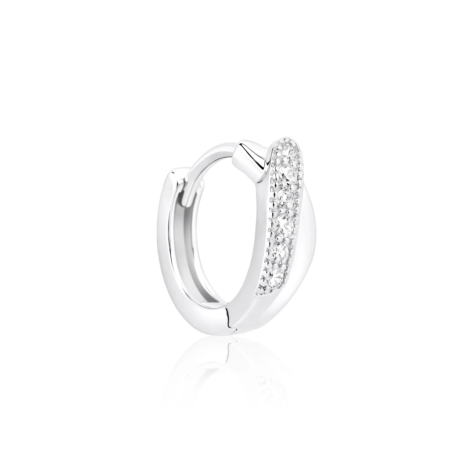 Sculpted Spark CZ Hoops - Image 4
