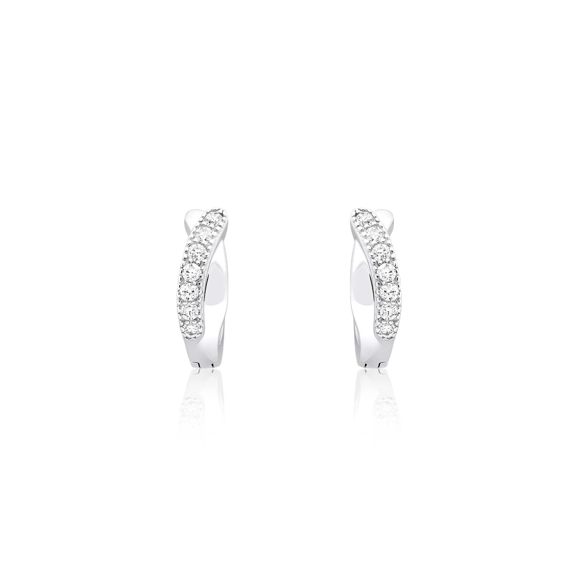 Sculpted Spark CZ Hoops - Image 6