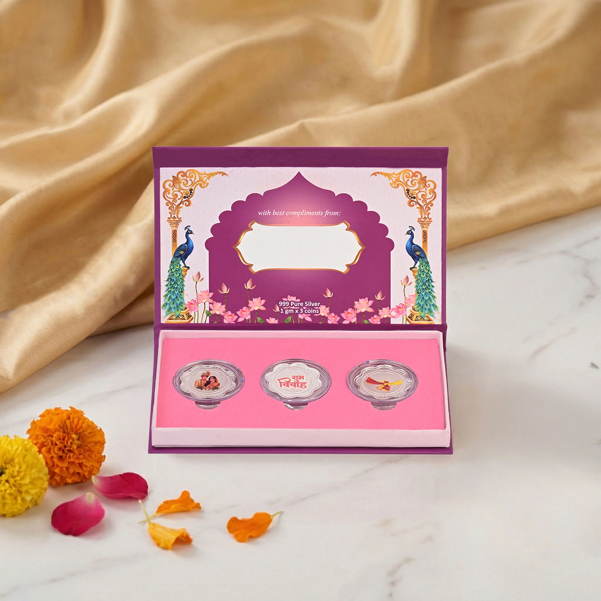 Shubh Vivah 999 Silver Coin Box (3 Coins) - Image 3
