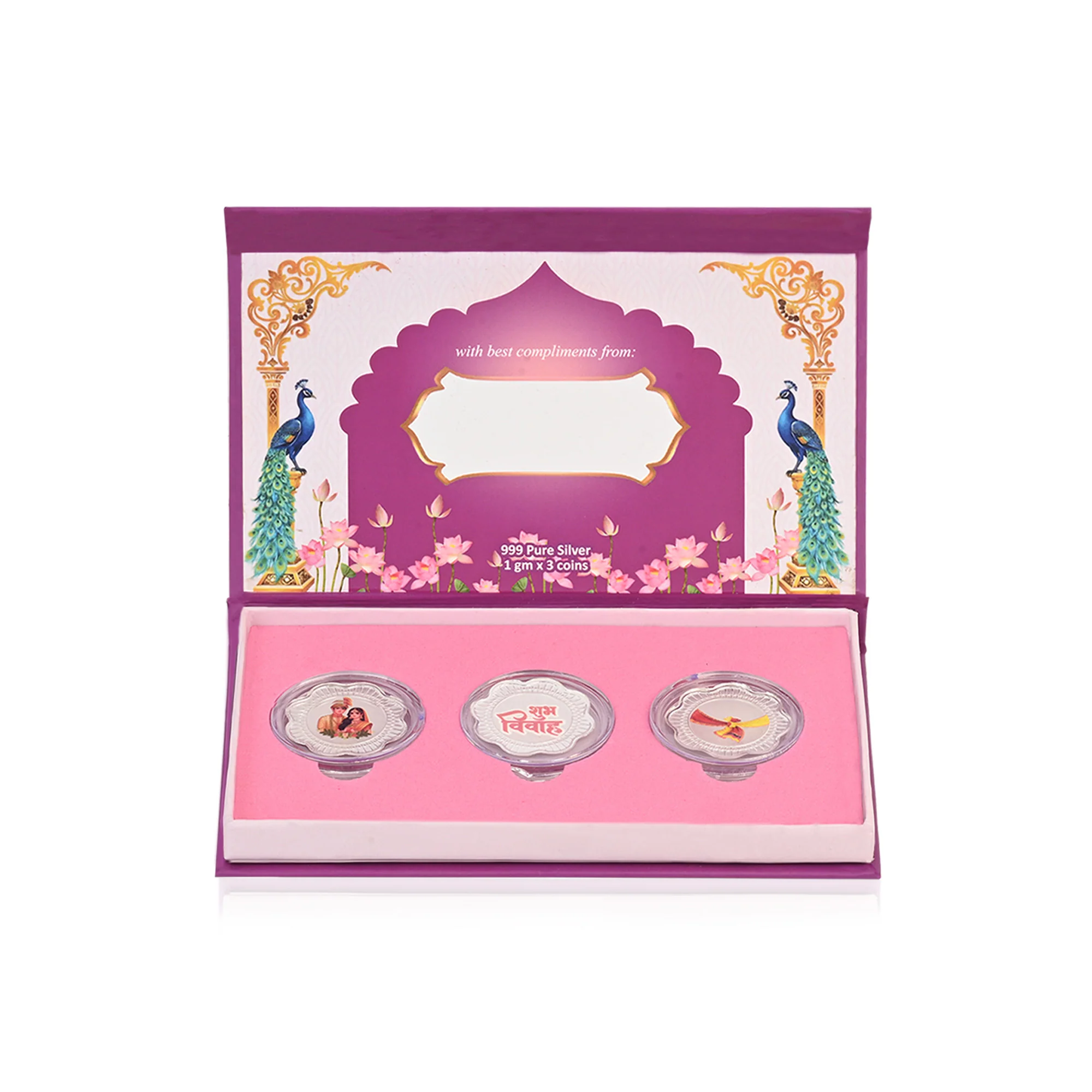 Shubh Vivah 999 Silver Coin Box (3 Coins) - Image 4