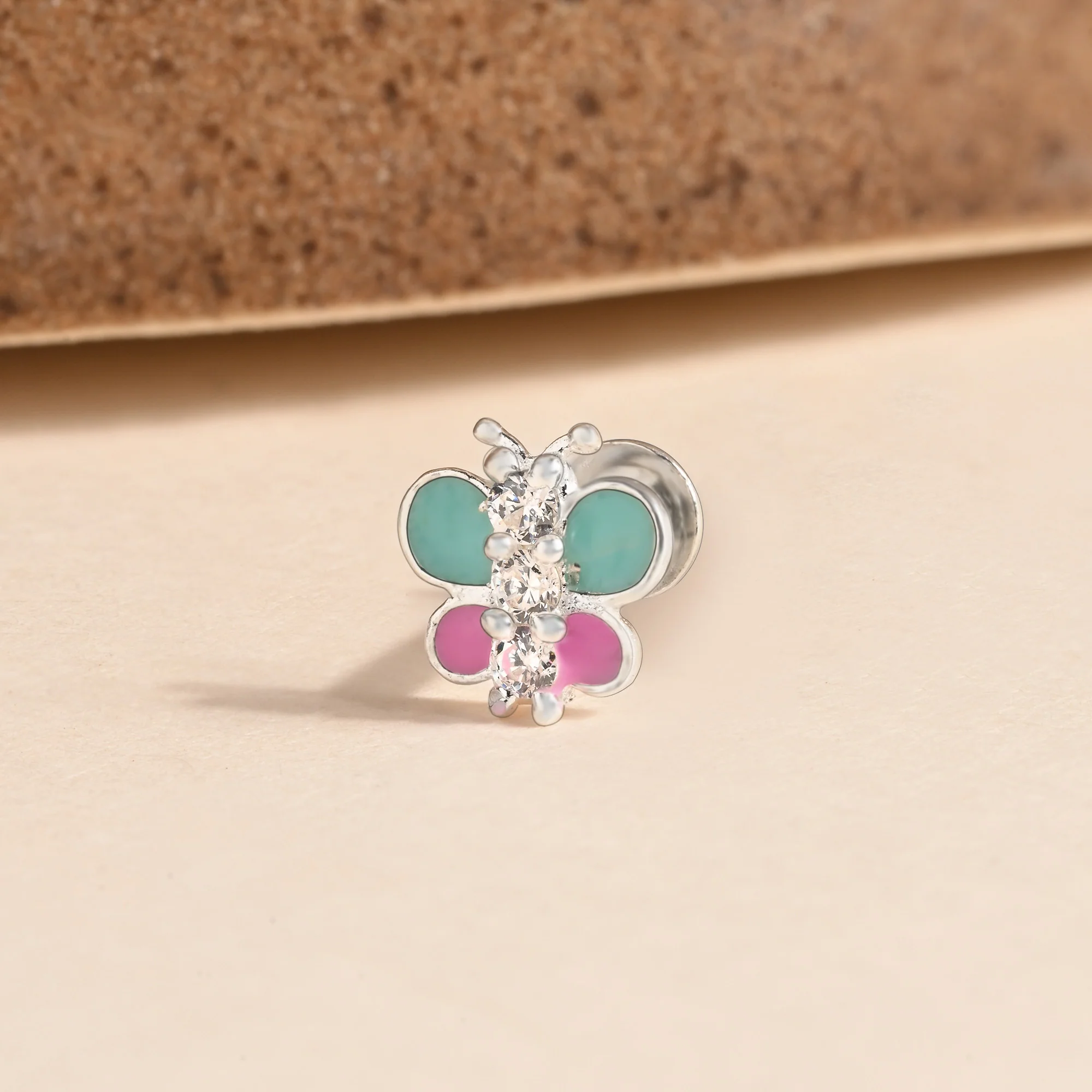 Silver Butterfly Nose Pin - Image 11