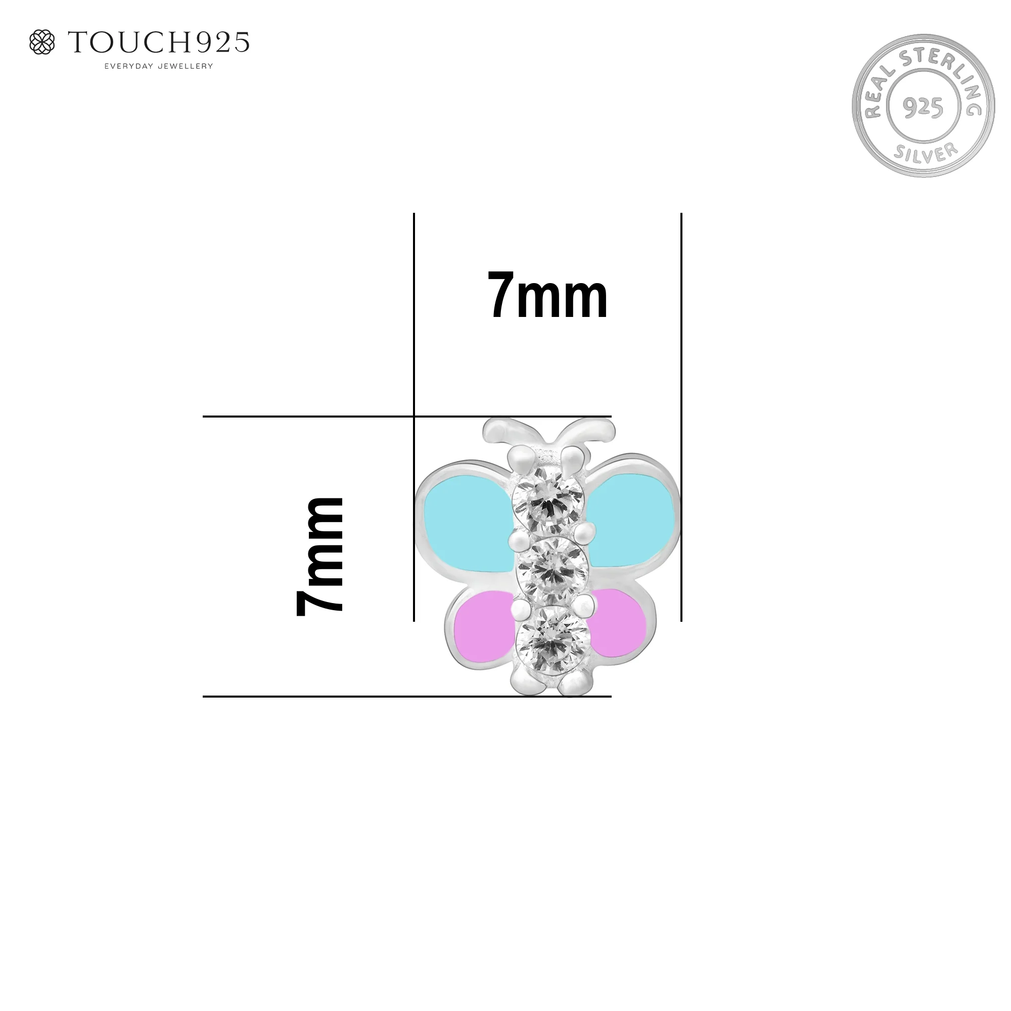 Silver Butterfly Nose Pin - Image 12