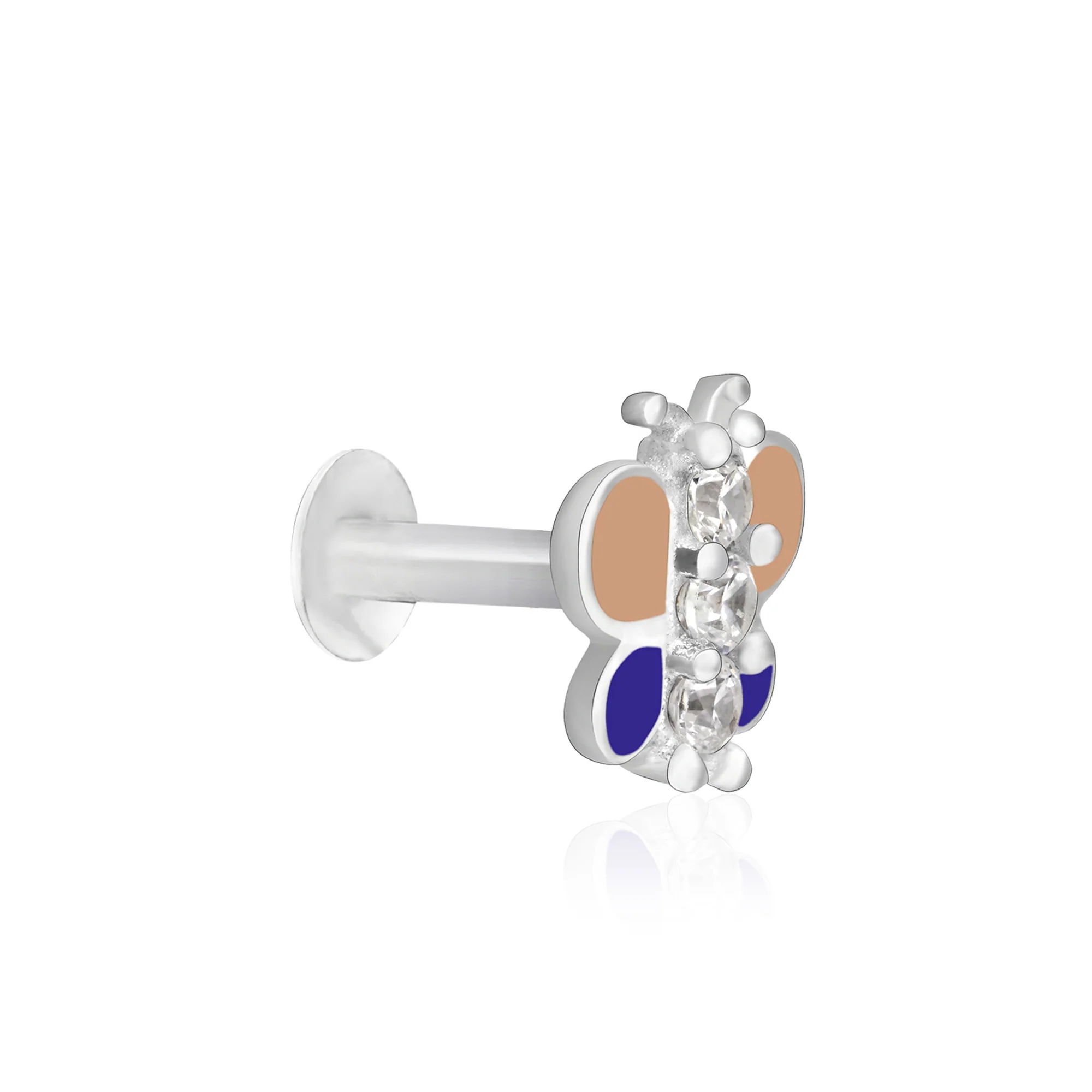 Silver Butterfly Nose Pin - Image 2