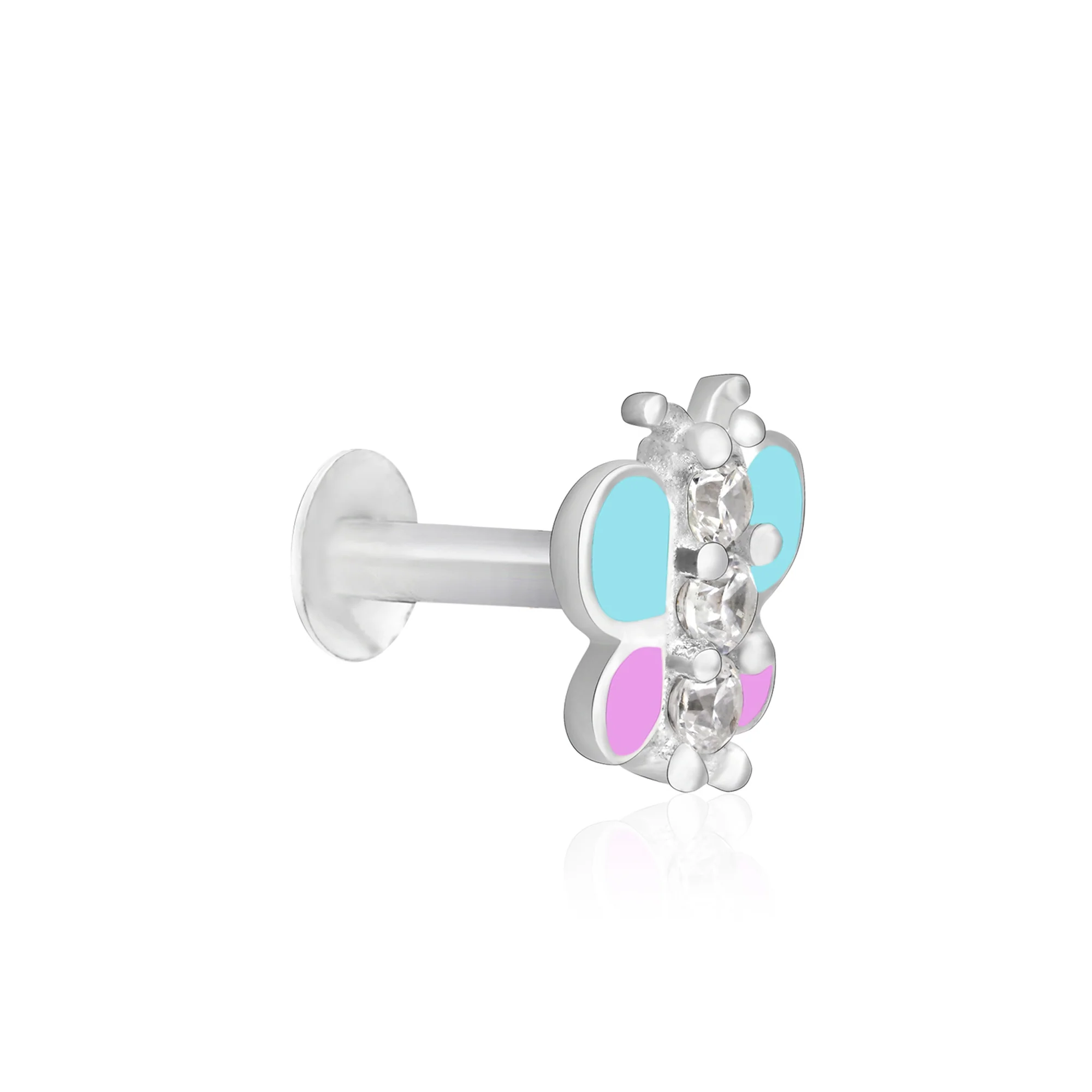 Silver Butterfly Nose Pin - Image 7