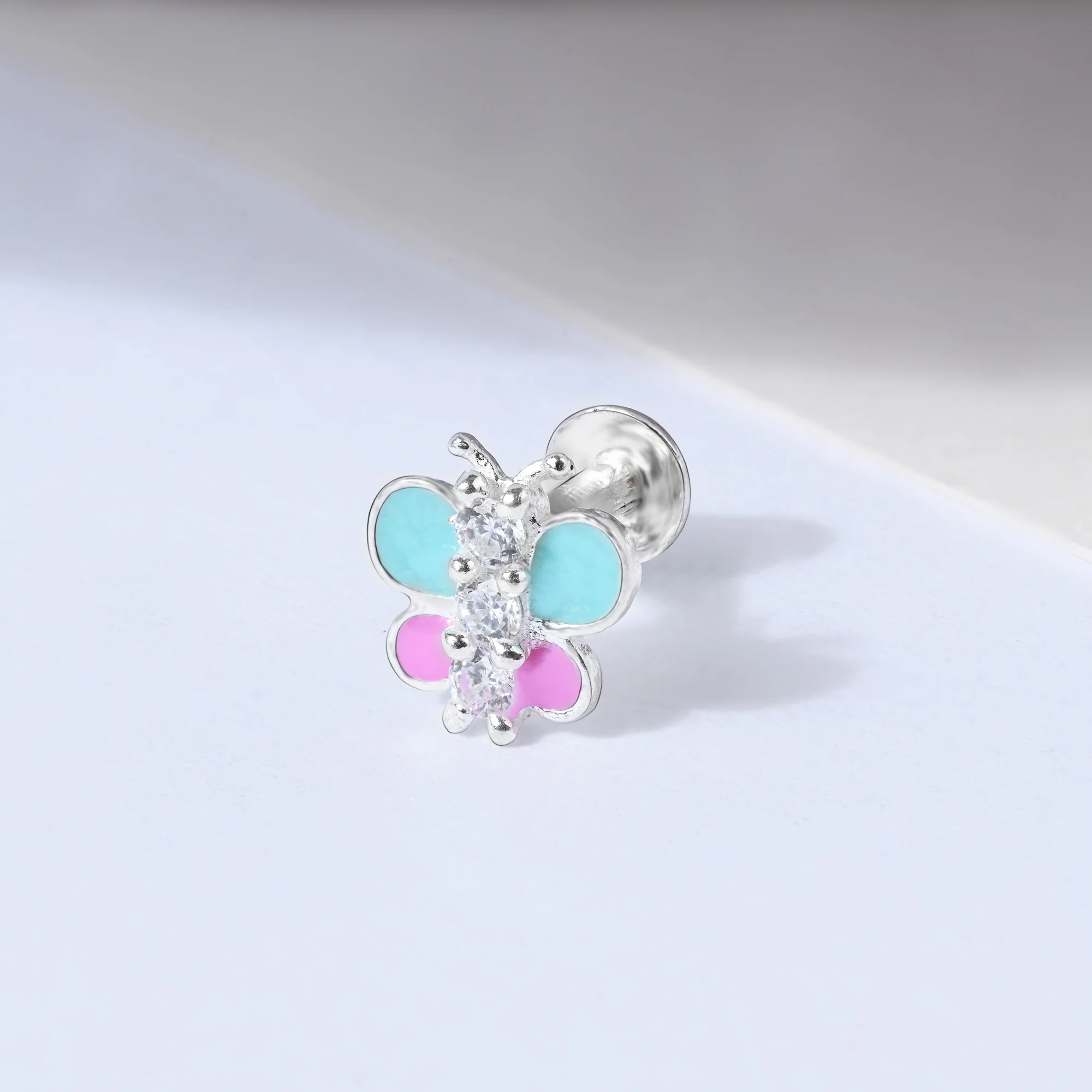 Silver Butterfly Nose Pin - Image 9