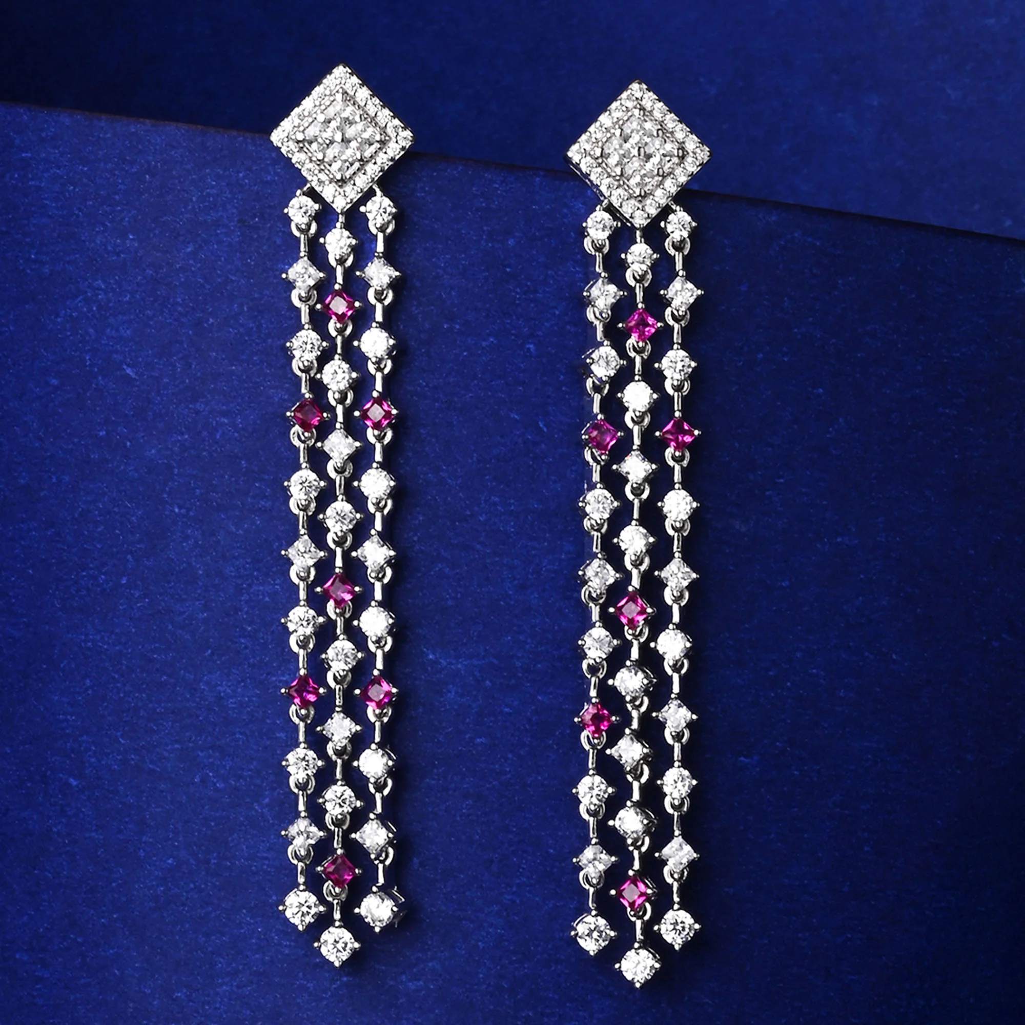 Silver Cascade Earrings - Image 2