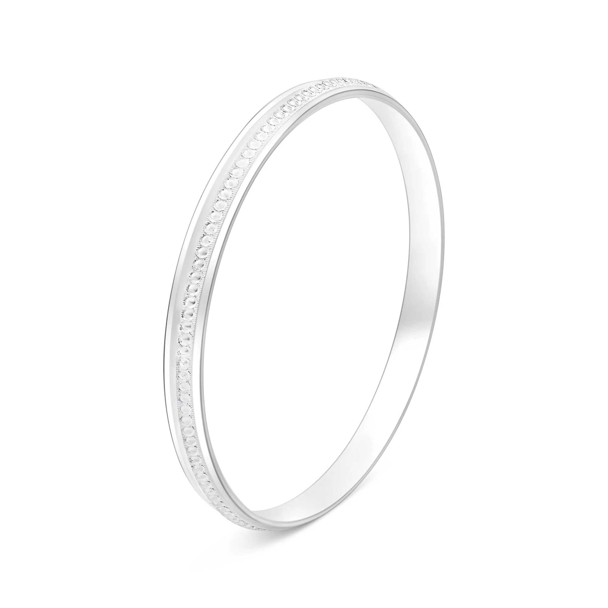 Silver Dotline Engraved Kada - Image 4
