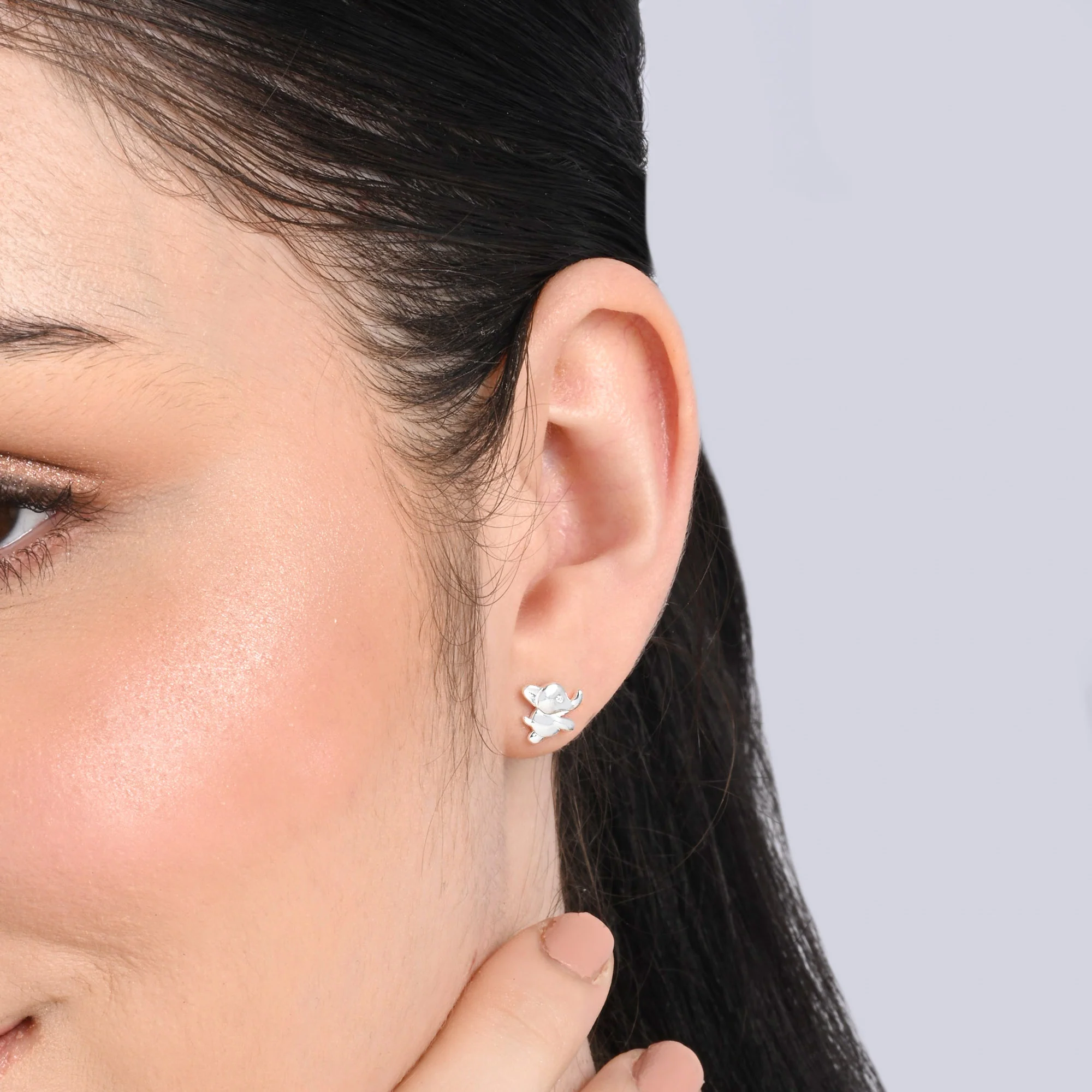 Silver Elephant Earrings - Image 3