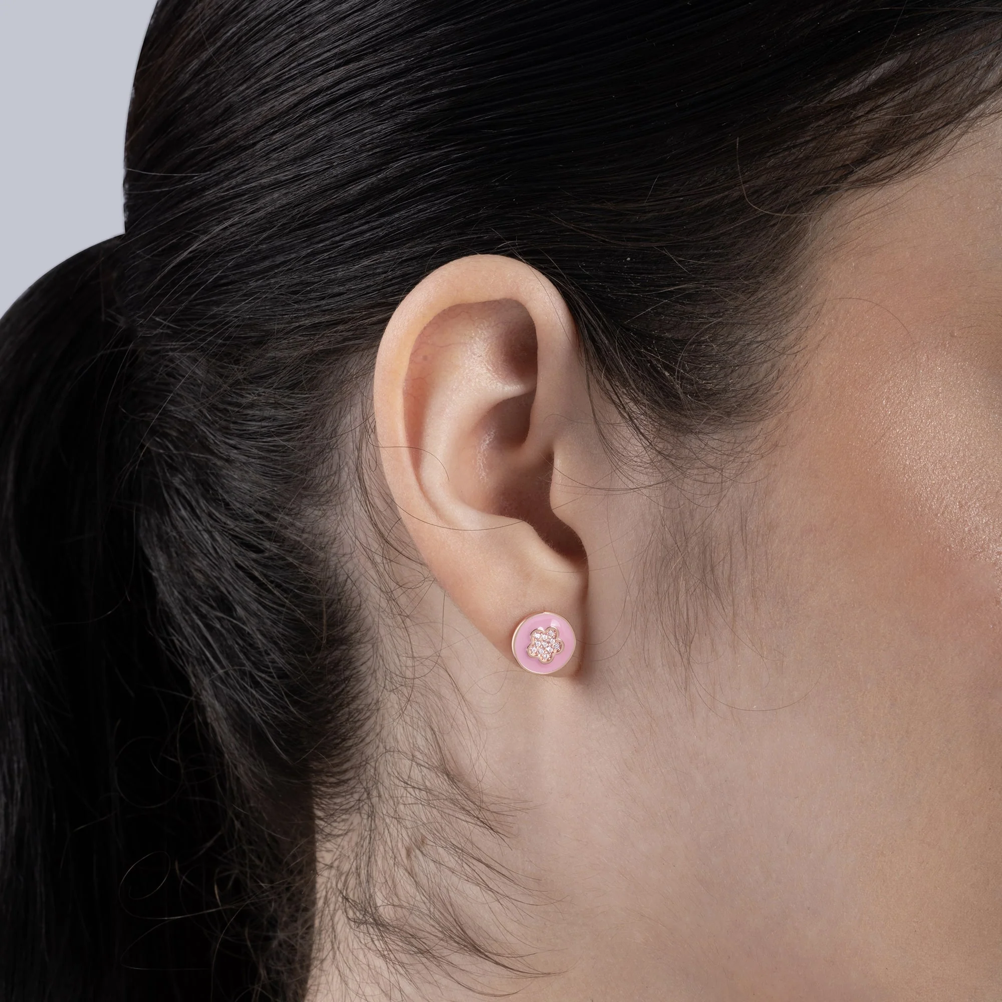 Pink Floral Studs - Image 6