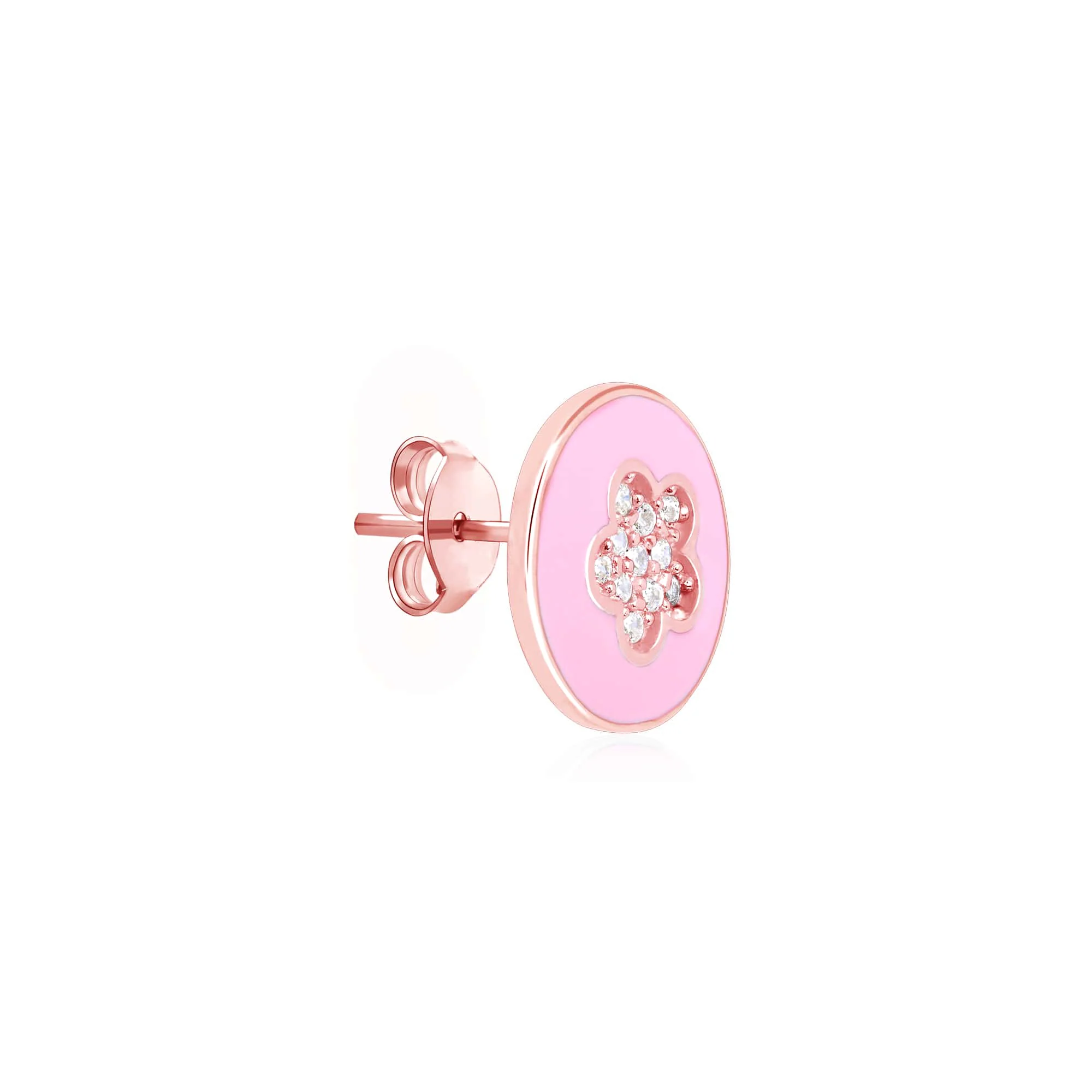 Pink Floral Studs - Image 7
