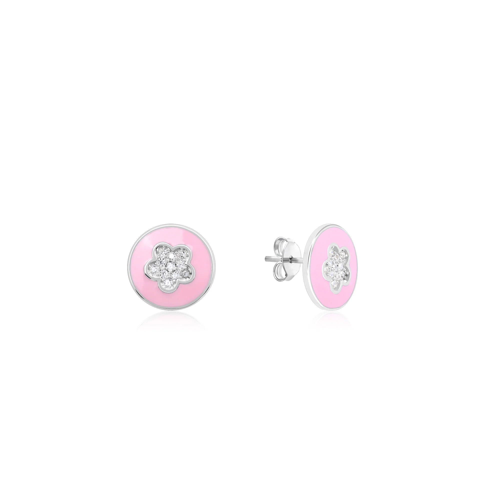 Pink Floral Studs - Image 9