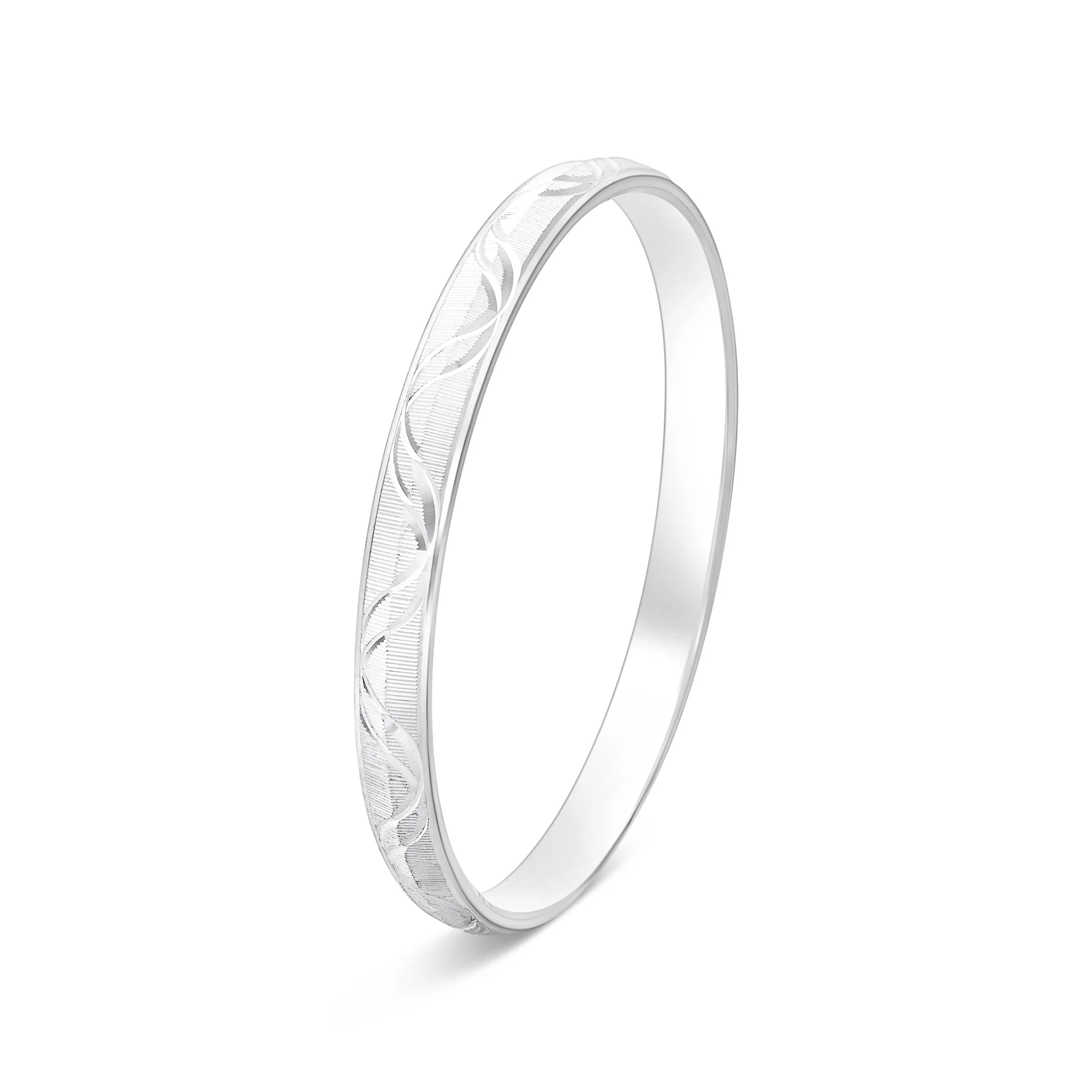 Silver Flowline Engraved Kada - Image 4