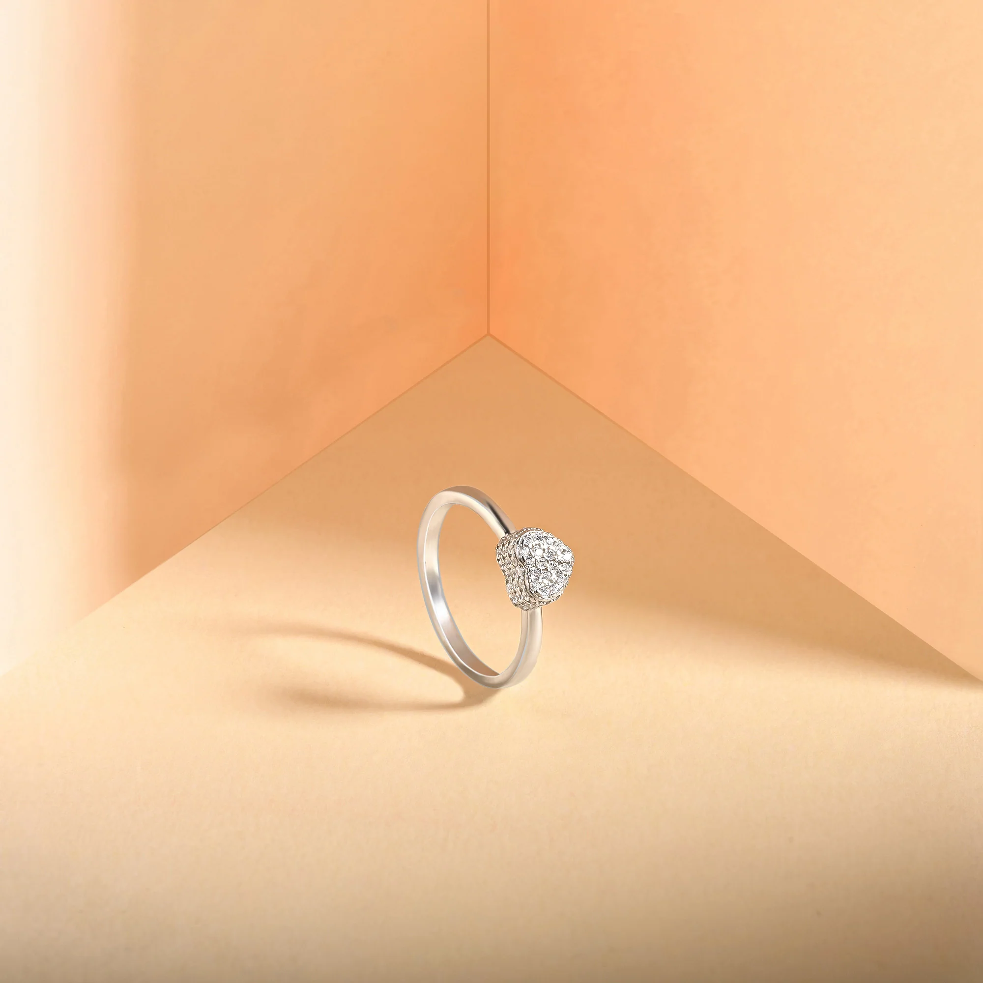Silver Heart Affection Ring