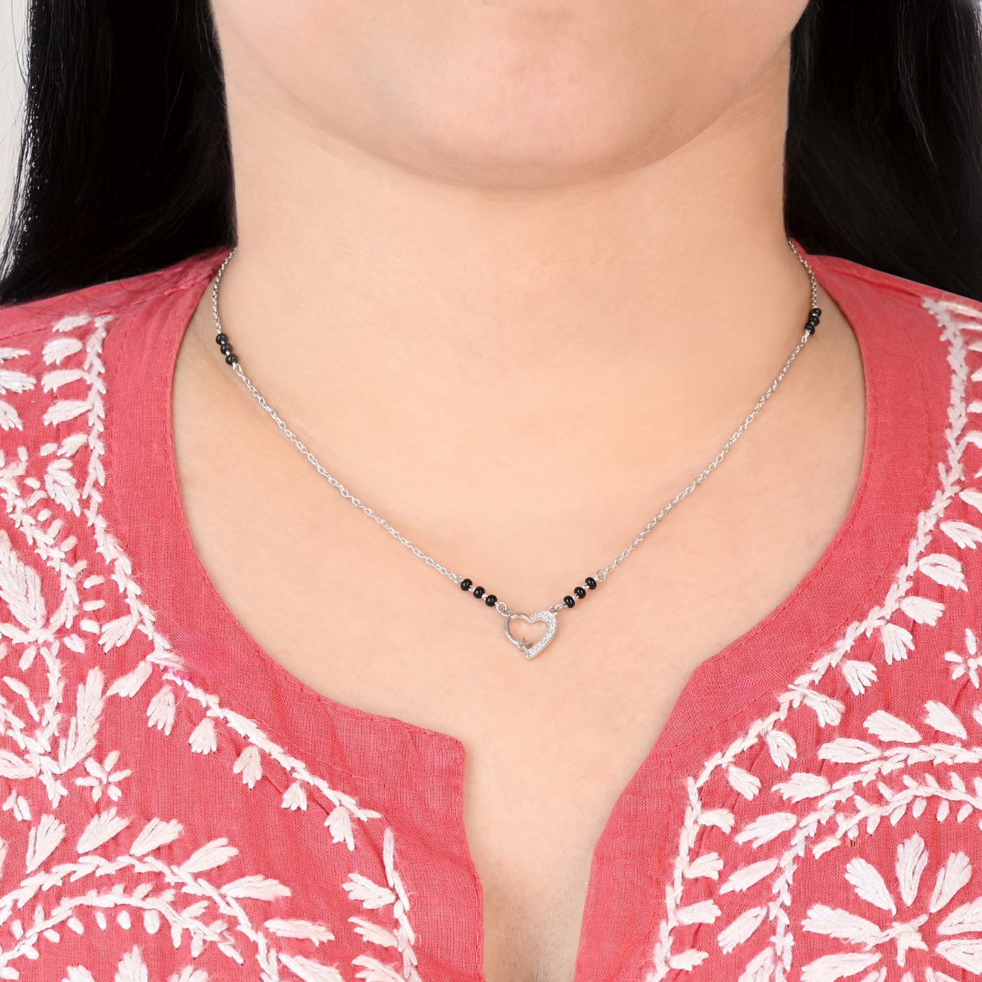 Silver Heart Mangalsutra - Image 3