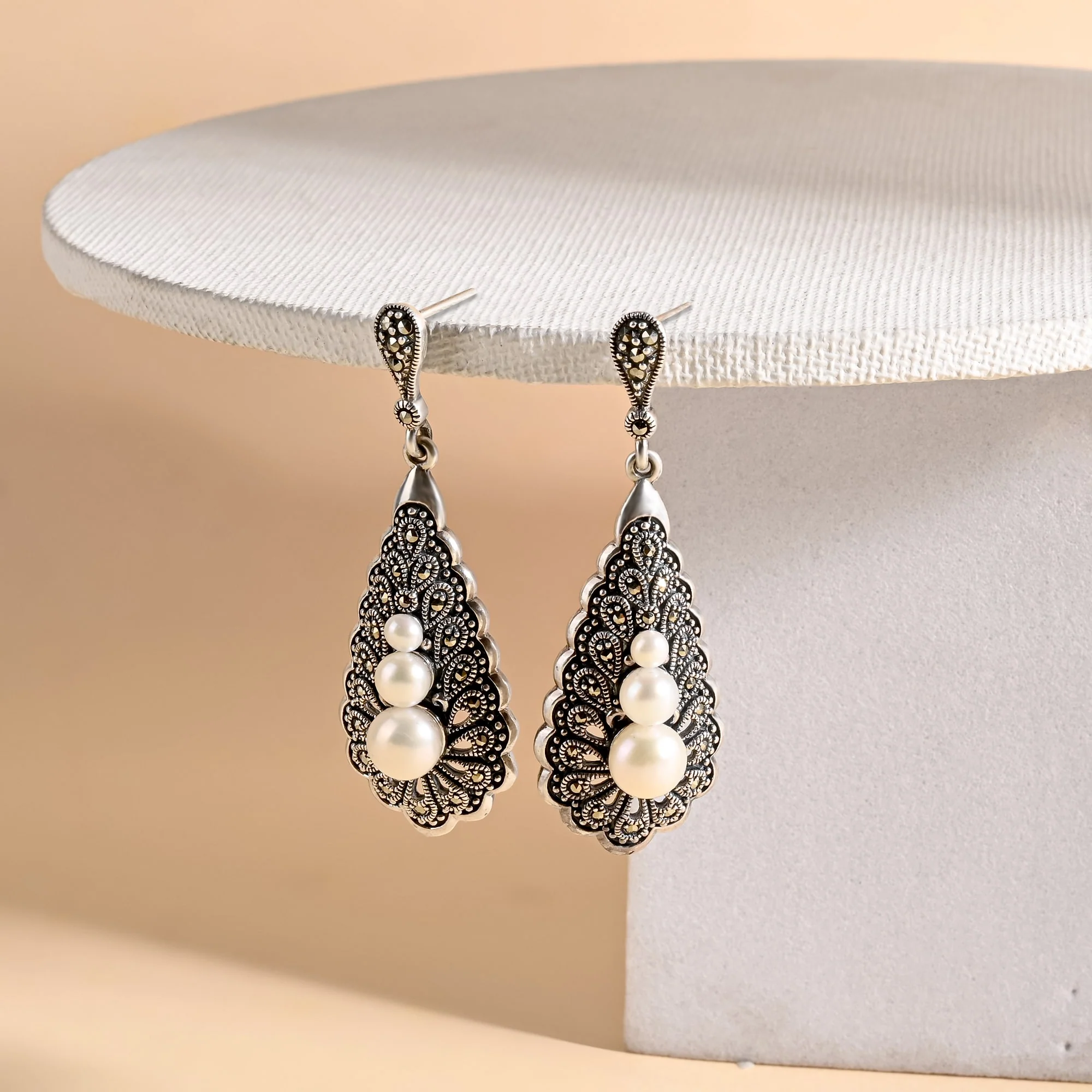 Silver Labyrinth Danglers - Image 3