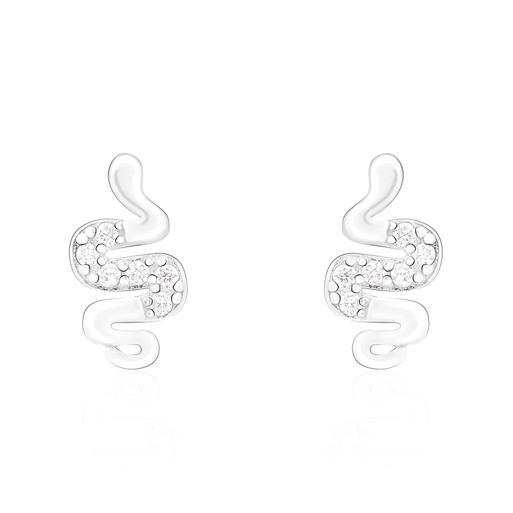 Silver Snake Earrings - Image 4