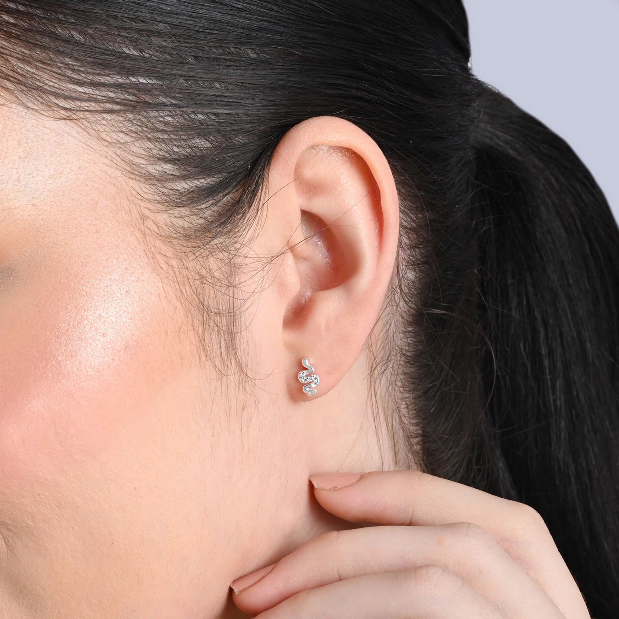 Silver Snake Earrings - Image 7