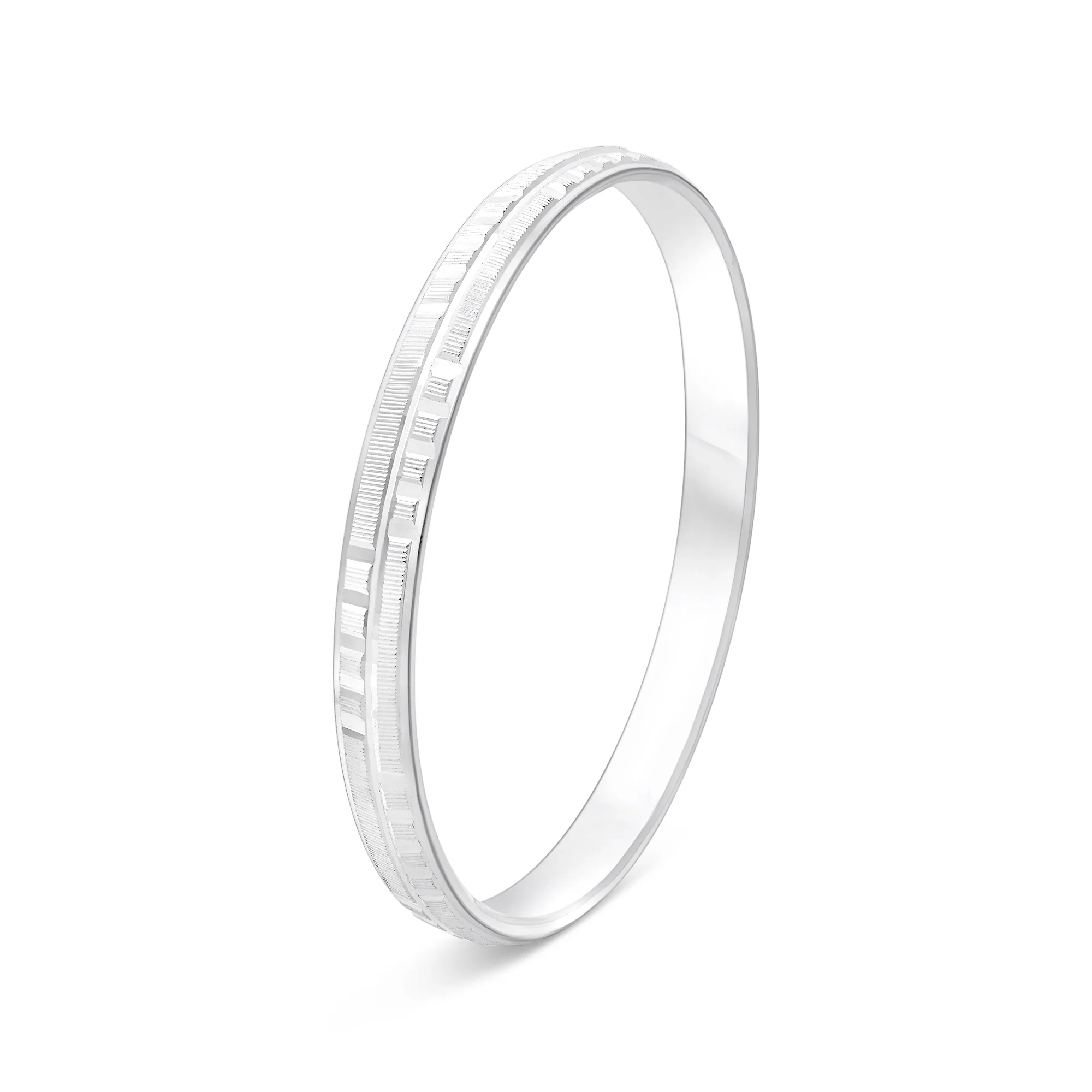 Silver Textured Line Kada - Image 4