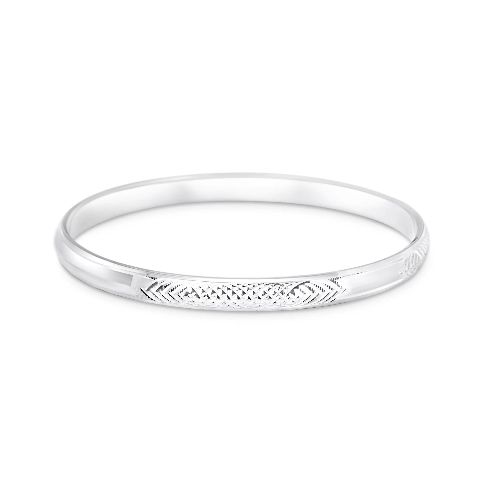 Silver Woven Engrave Kada - Image 2