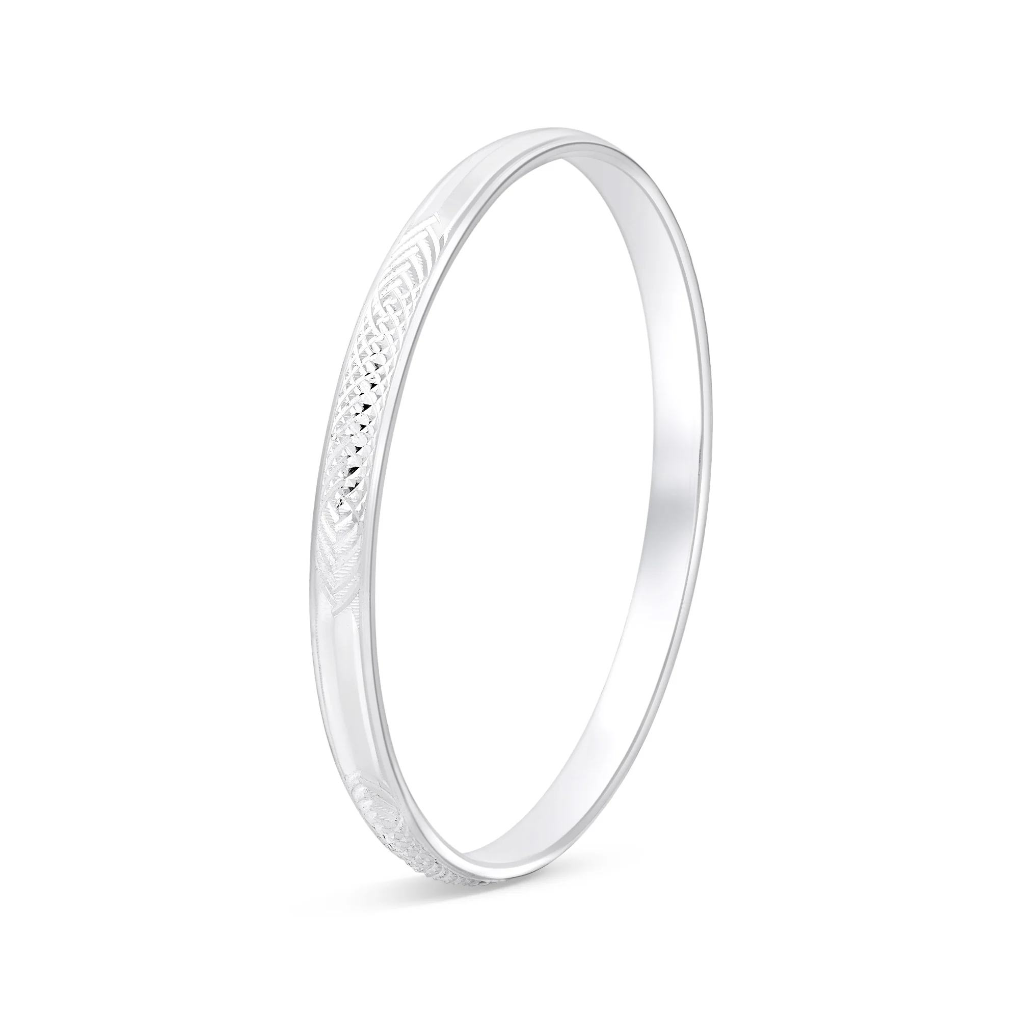 Silver Woven Engrave Kada - Image 4