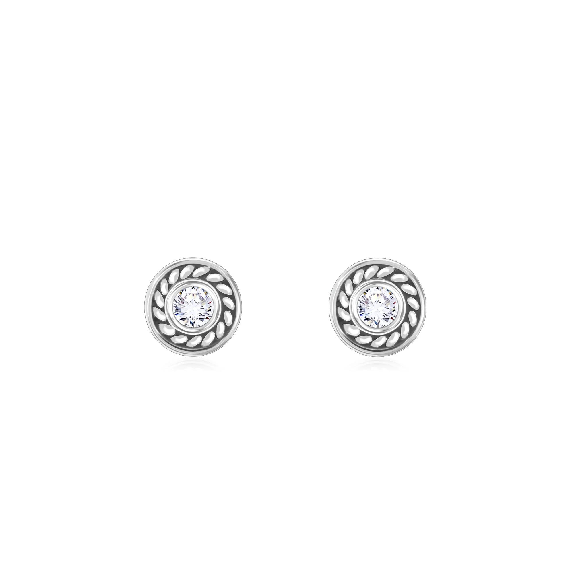 Sleek Circular Stone Studs - Image 4