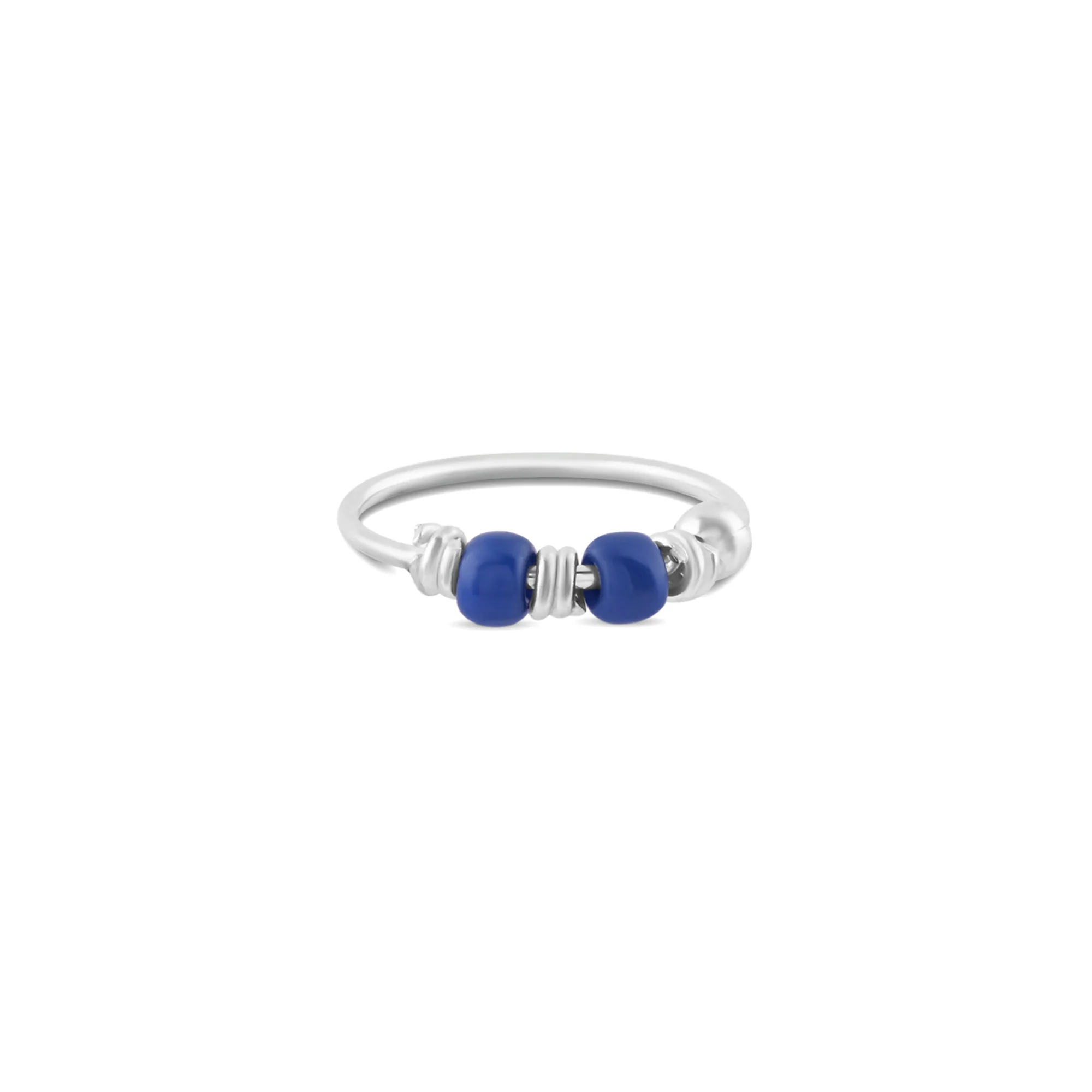Small Blue Bead Nose Ring - Image 4