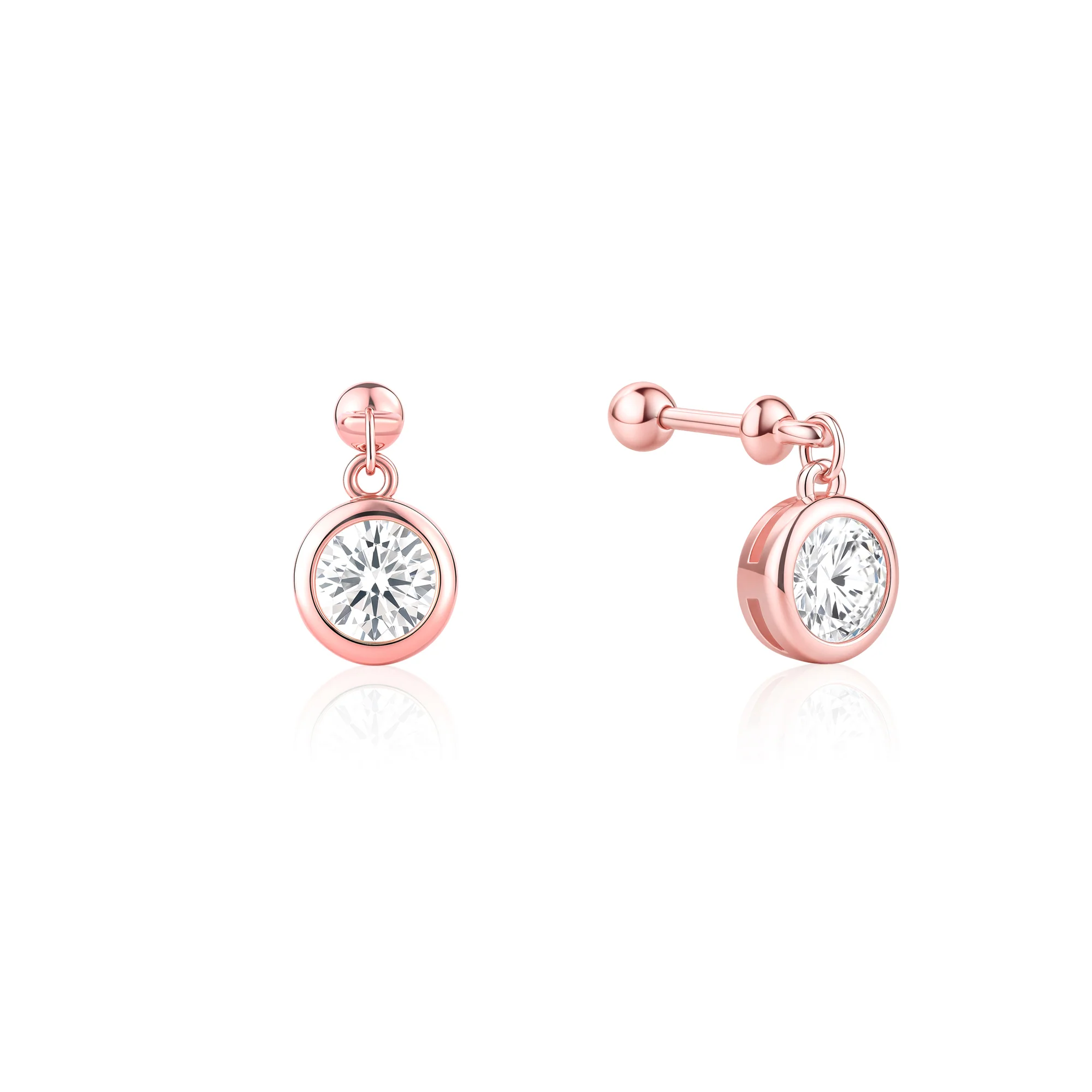 Solitaire Drop Stud Earrings - Image 2