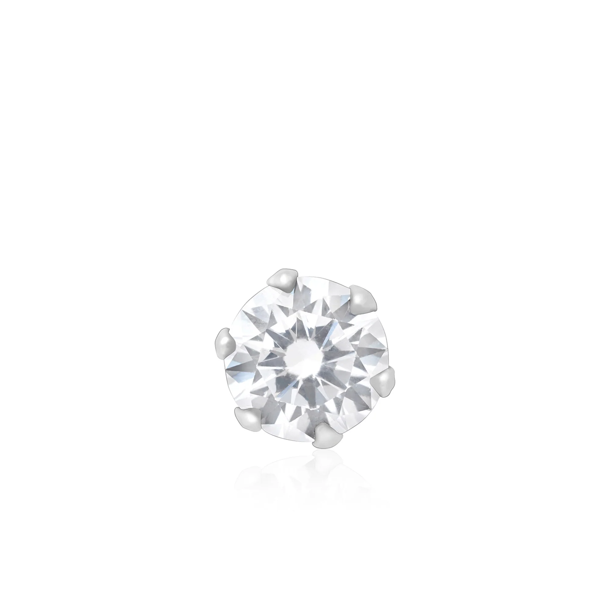 Solitaire Glow Silver Nose Pin - Image 4