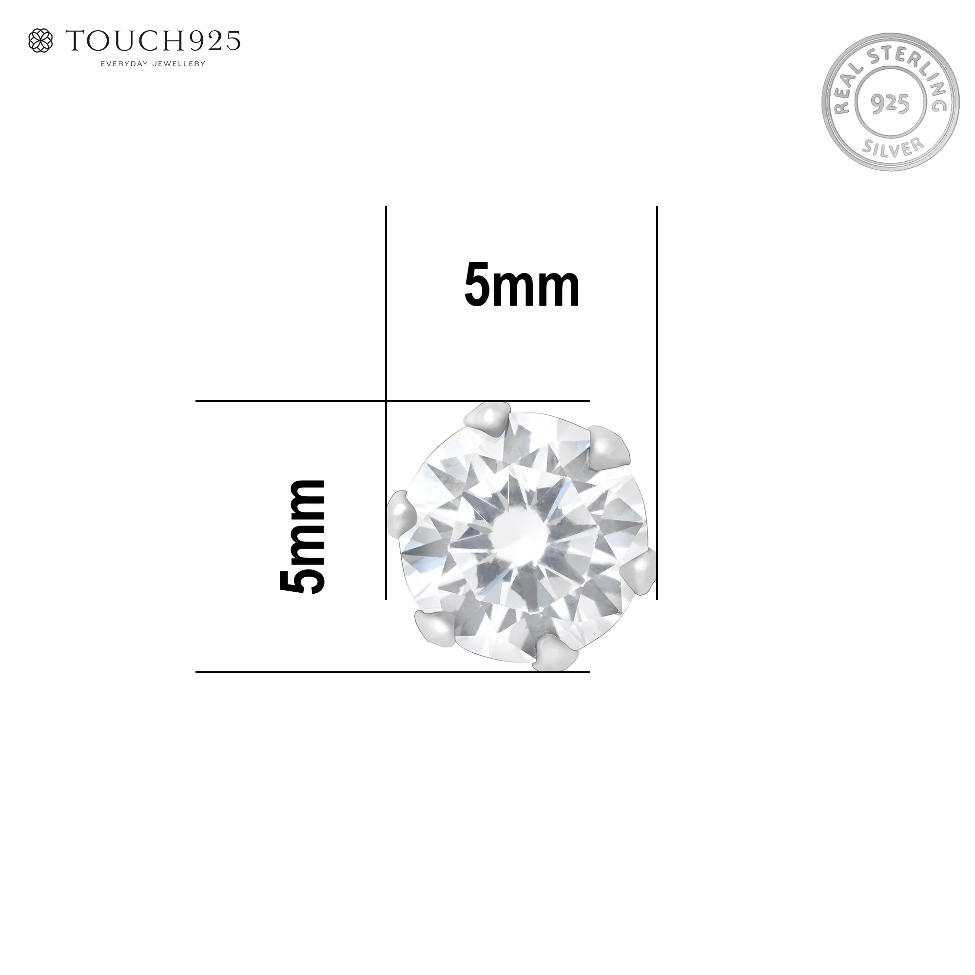 Solitaire Glow Silver Nose Pin - Image 6