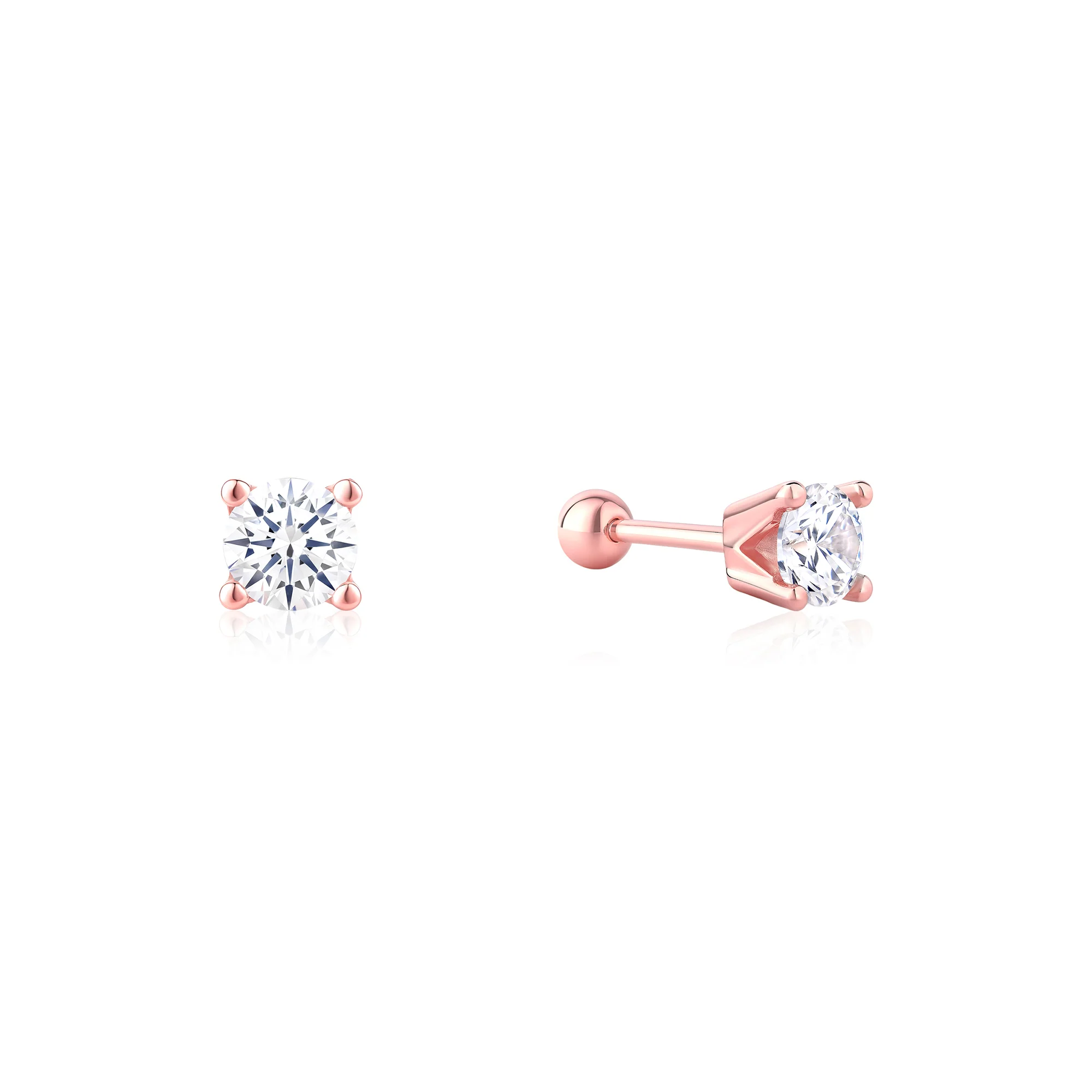Solitaire Stud Earrings - Image 2
