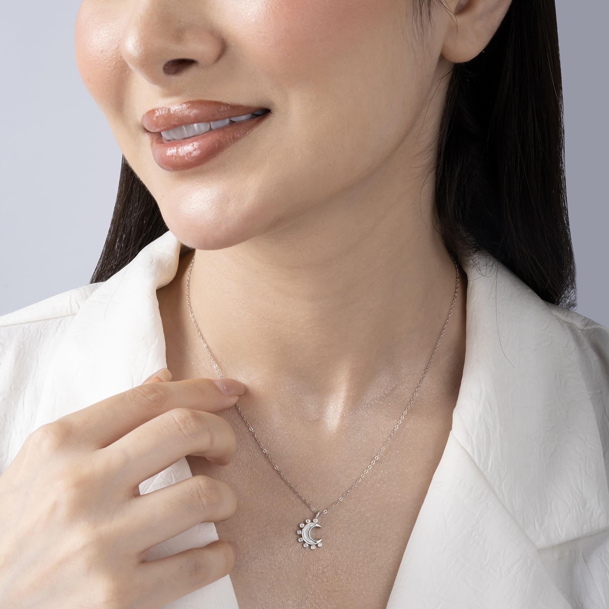 Spike Half Moon Necklace - Image 3