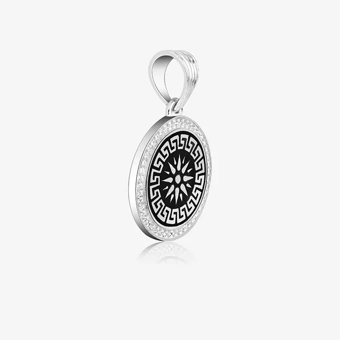 Spiked Circle Silver Locket - Image 4