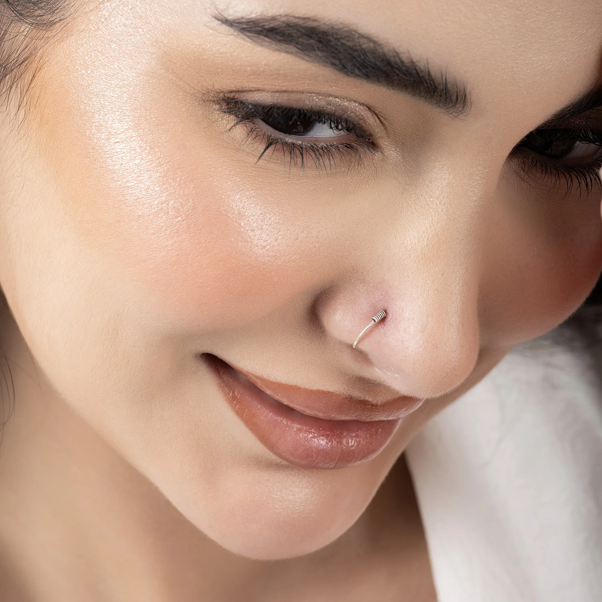 Spiral Oxidized Nose Ring - Image 3