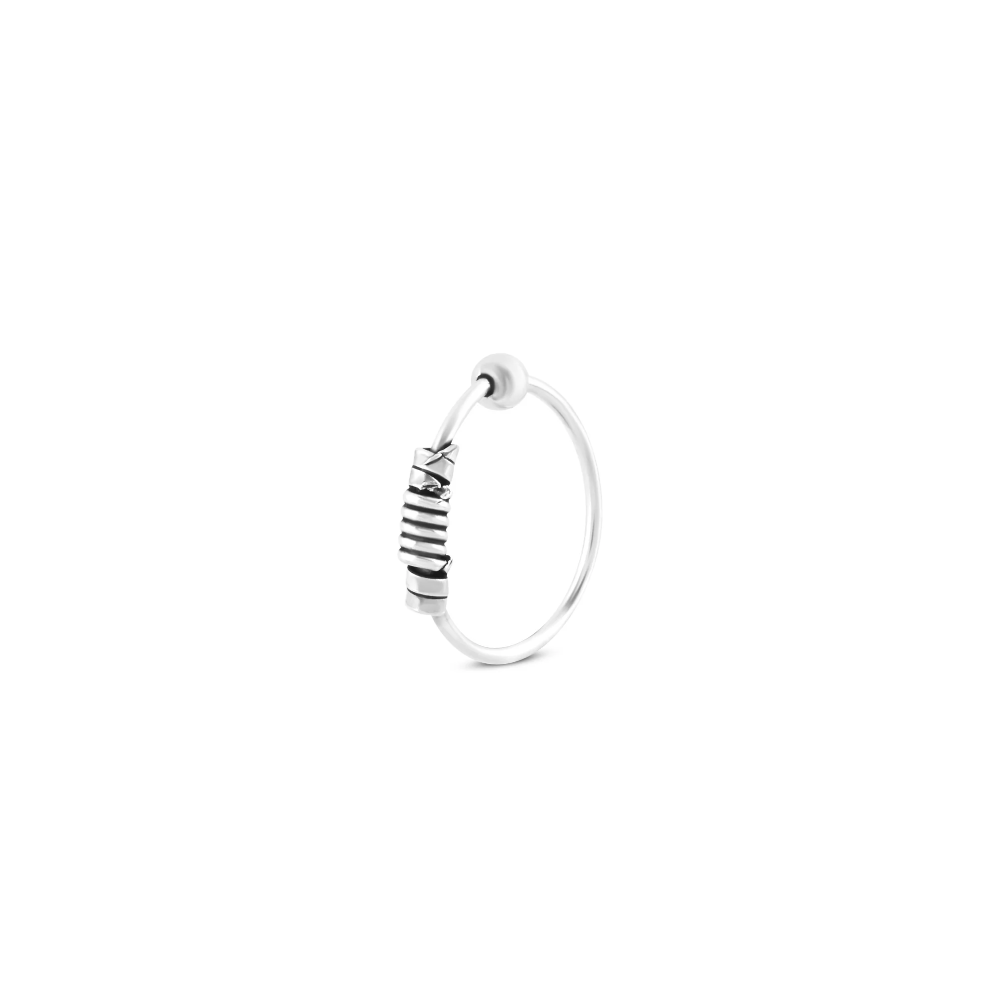 Spiral Wrap Oxidised Nose Ring - Image 2