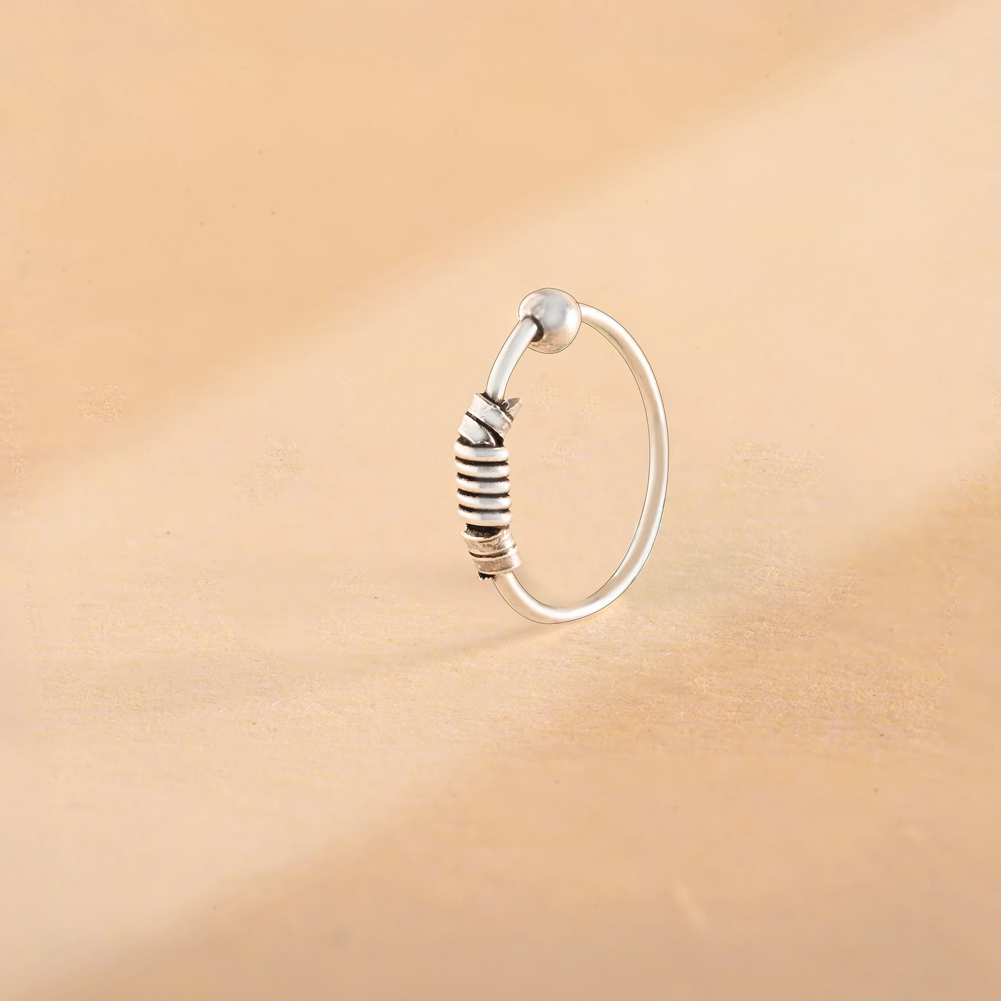 Spiral Wrap Oxidised Nose Ring - Image 3