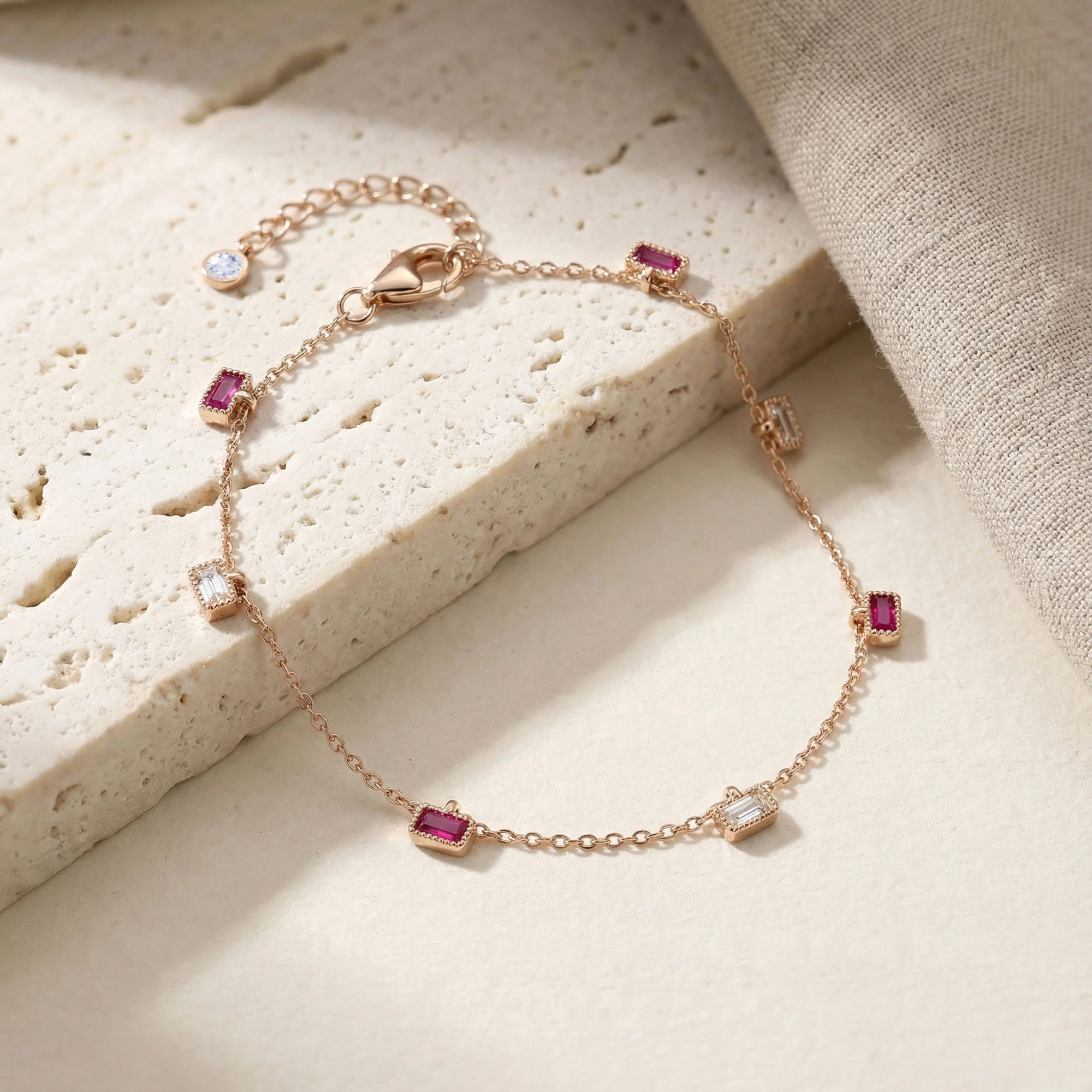 Square Accent Silver Bracelet