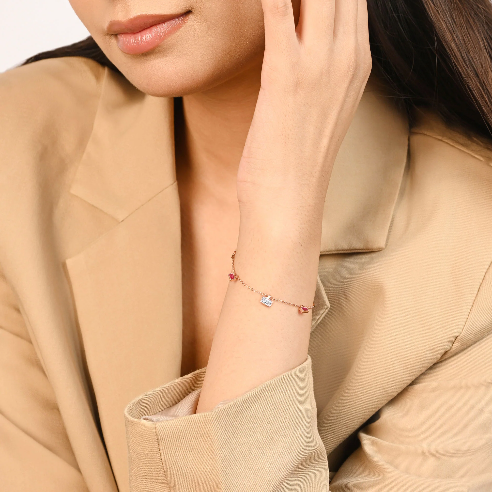 Square Accent Silver Bracelet - Image 3
