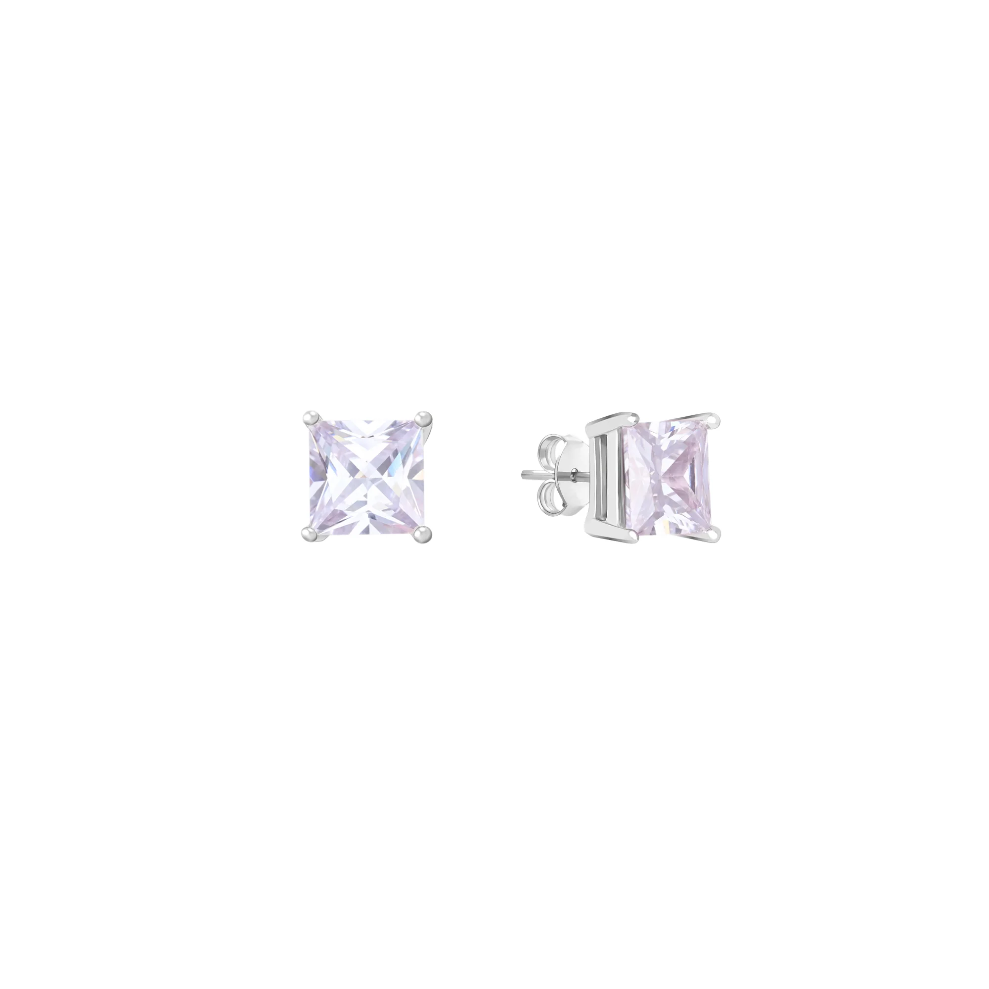 Square-Cut CZ Studs - Image 2