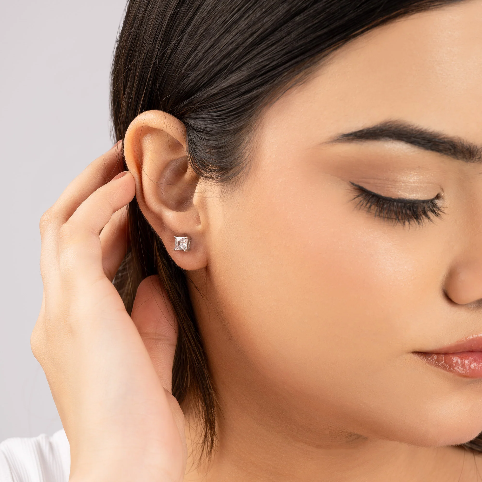 Square-Cut CZ Studs - Image 3