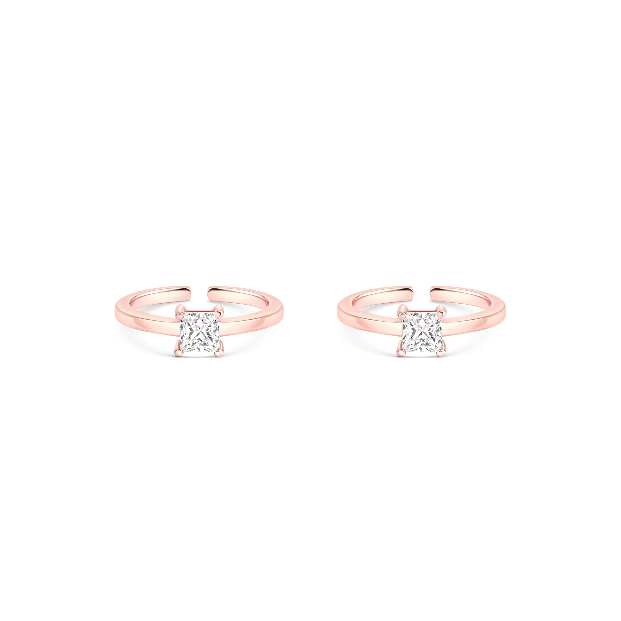 Square CZ Toe Ring - Image 8