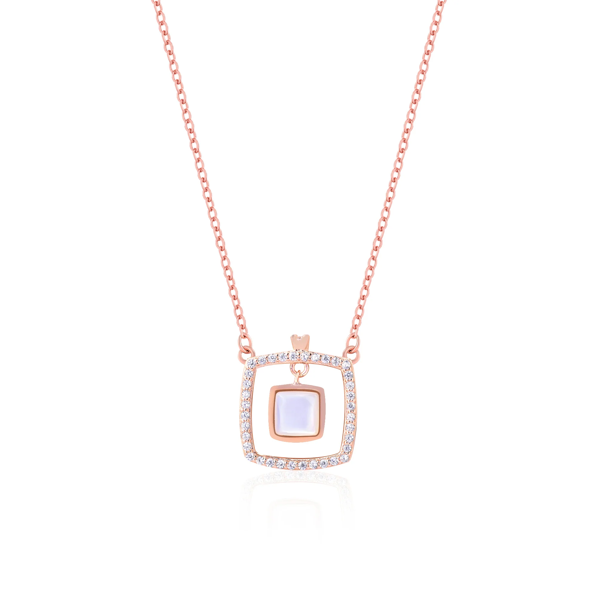 Square Frame Pendant Necklace - Image 2