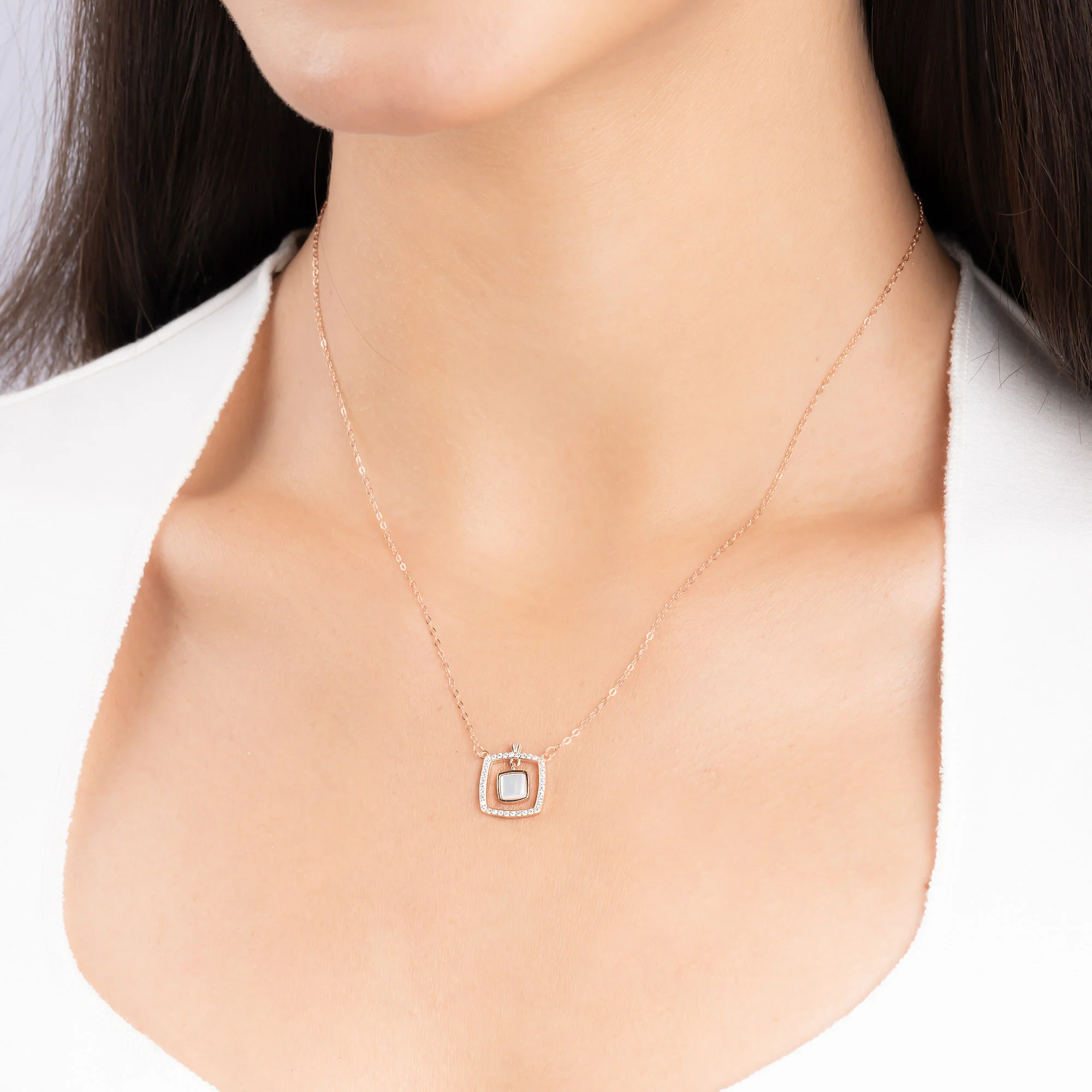 Square Frame Pendant Necklace - Image 3